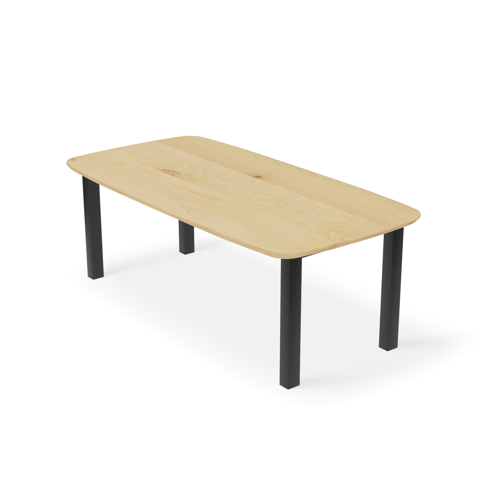 Eettafel Rechte poot(80cm) - Deens Ovaal Eiken Nature White (220x110cm)