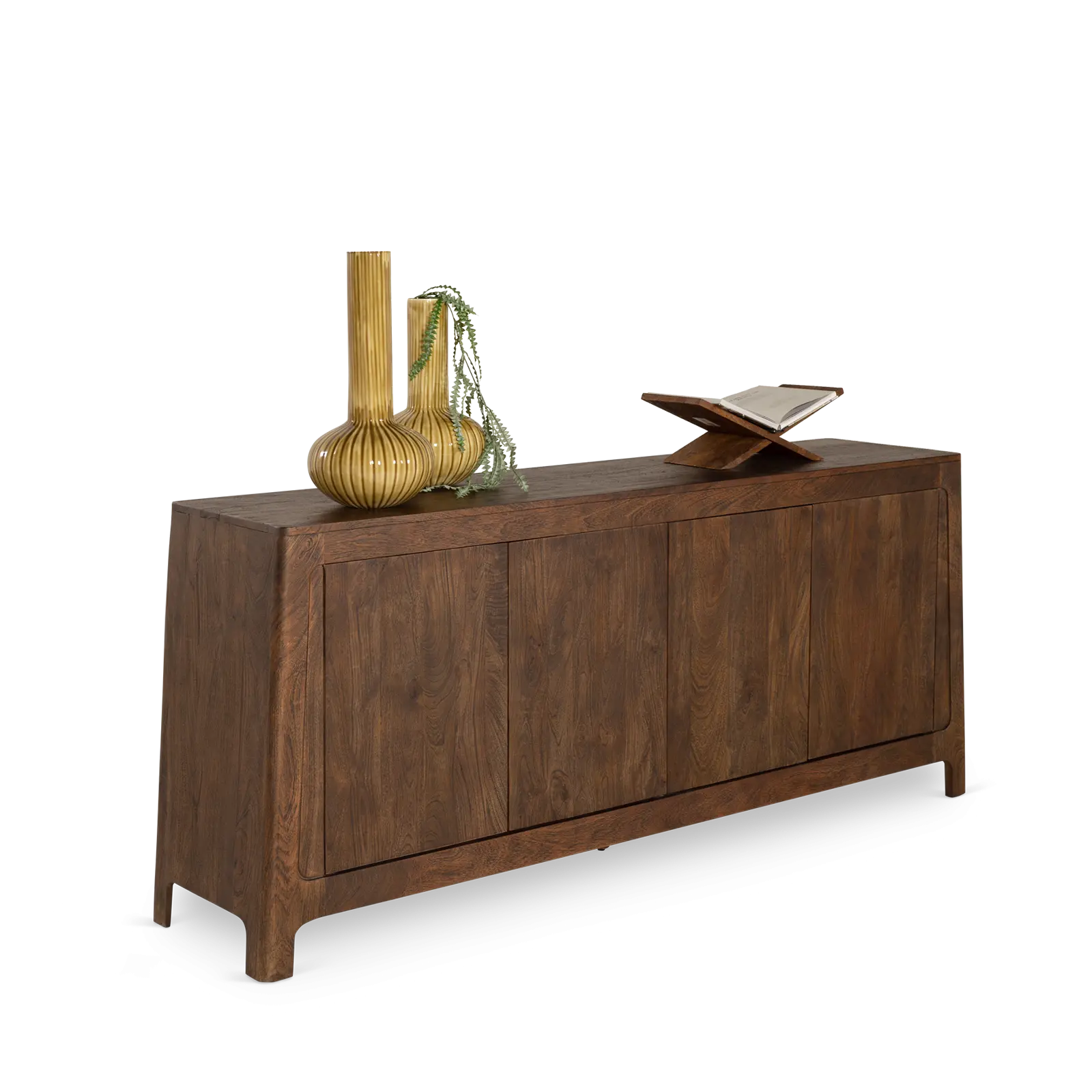 Dressoir Latara - 200 cm - Mangohout Cacao Bruin - 4 deuren