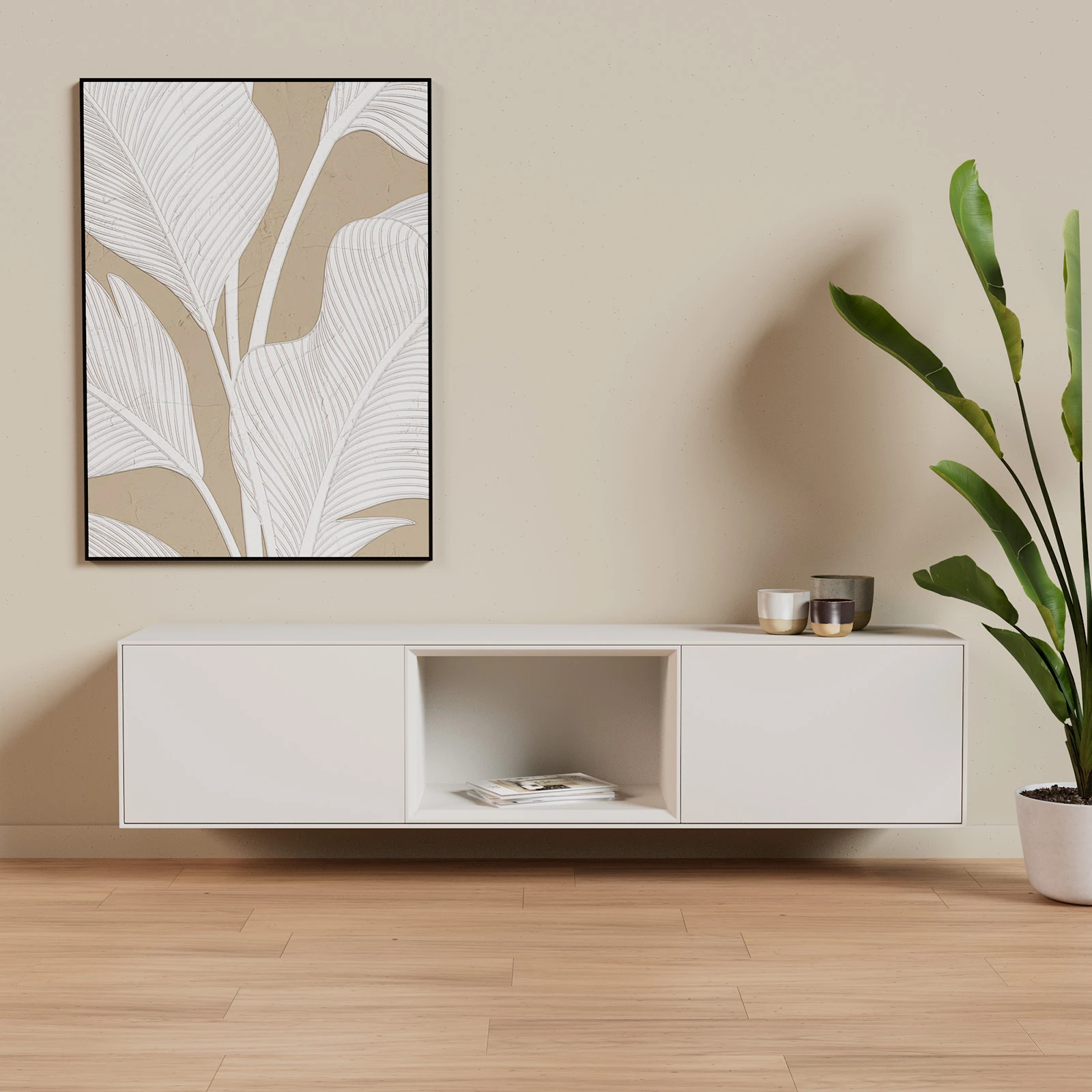TV Meubel Pepper White 180cm Zwevend