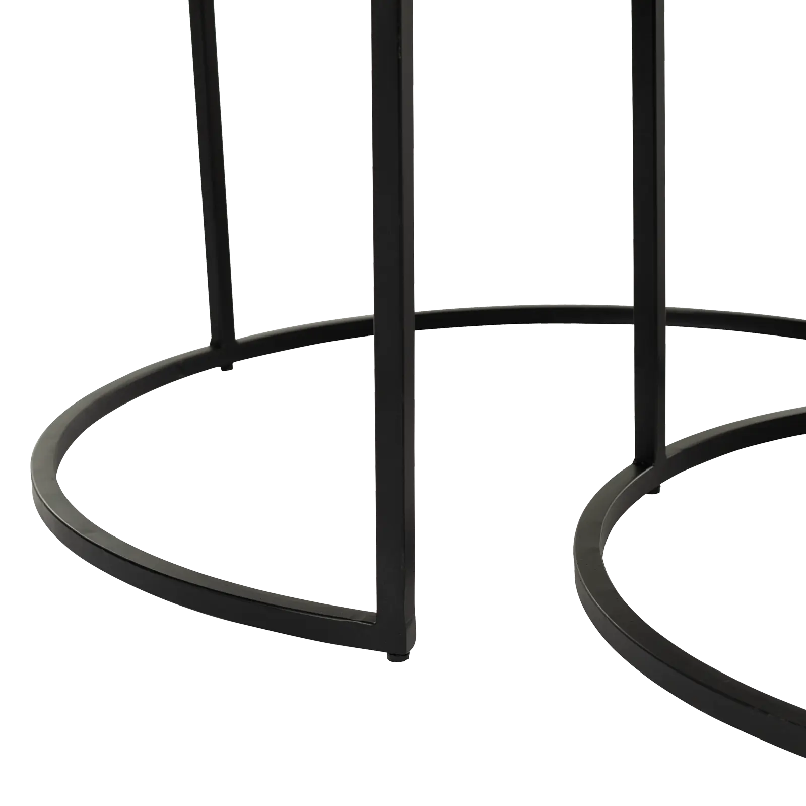 Salontafel set van 3 Zulia - rond 70/60/50 cm - metaal mix  Zwart/Tin/Goud