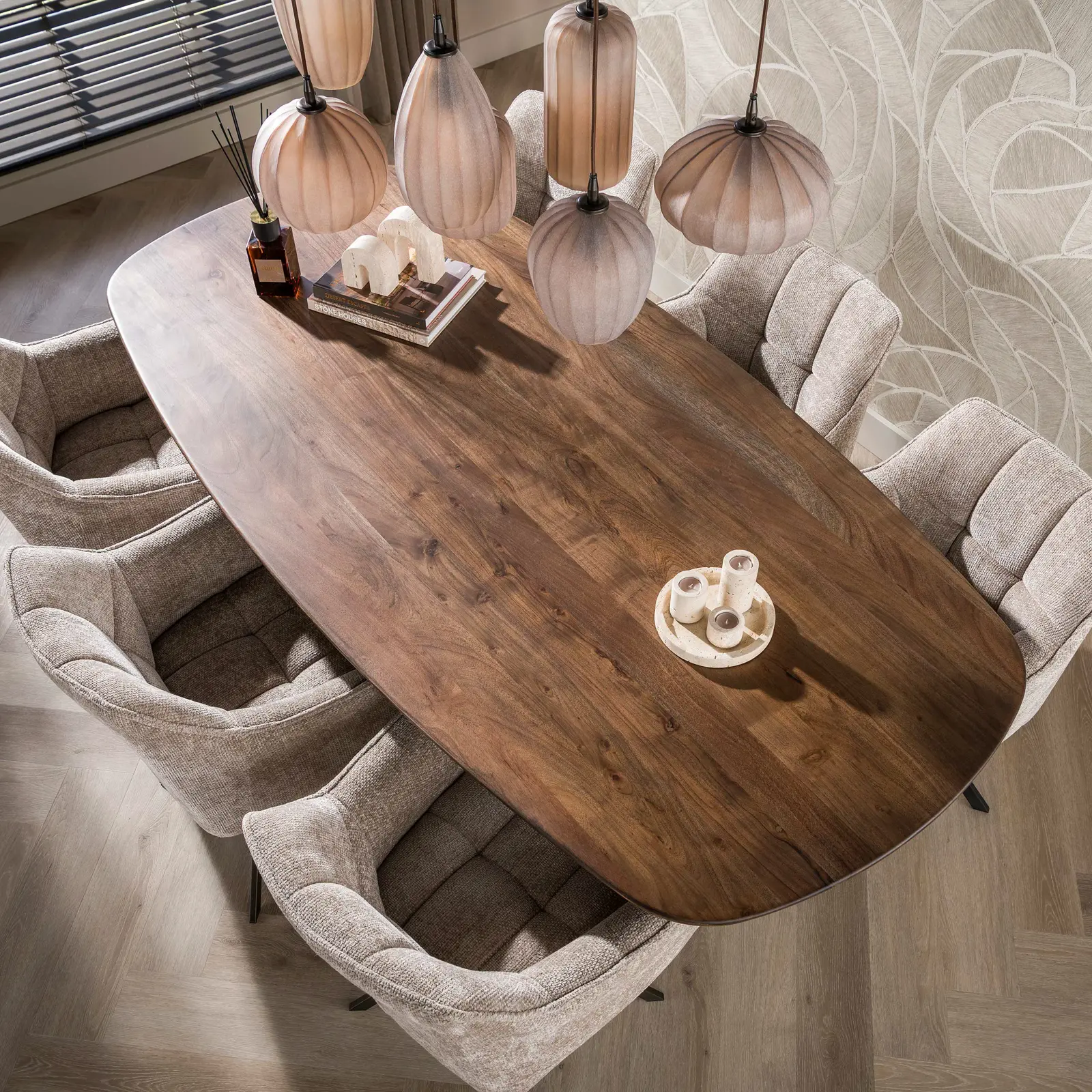 Eettafel Central - deens ovaal - 215x105cm - Acacia bruin
