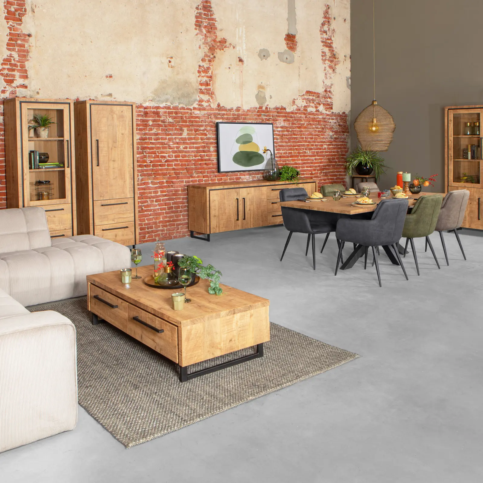 Dressoir Sheridan - 225 cm - Lamulux Mango - 3 deuren, 3 laden