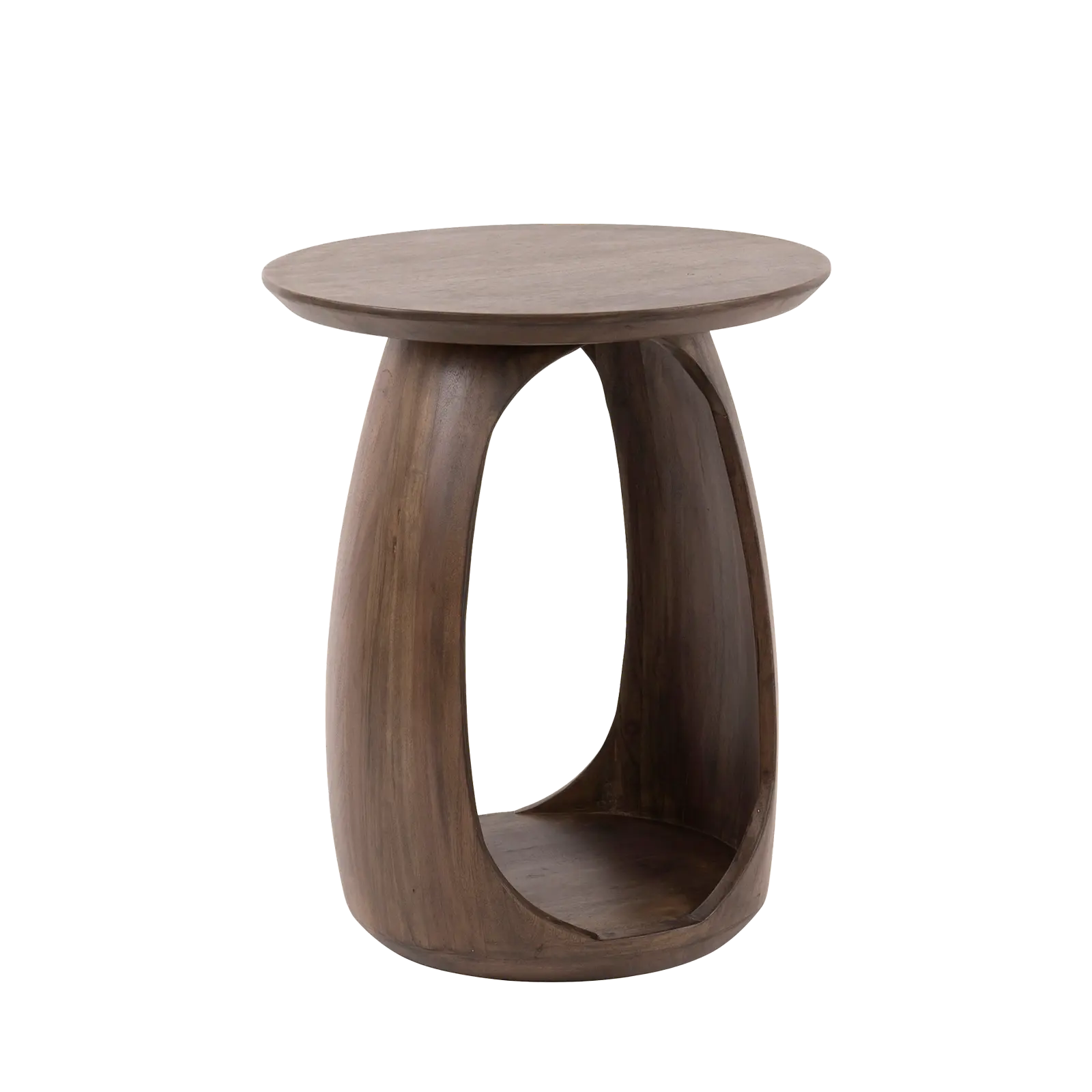 Bijzettafel Flow Solid - rond Ø45 cm - Acacia Glaze Bruin