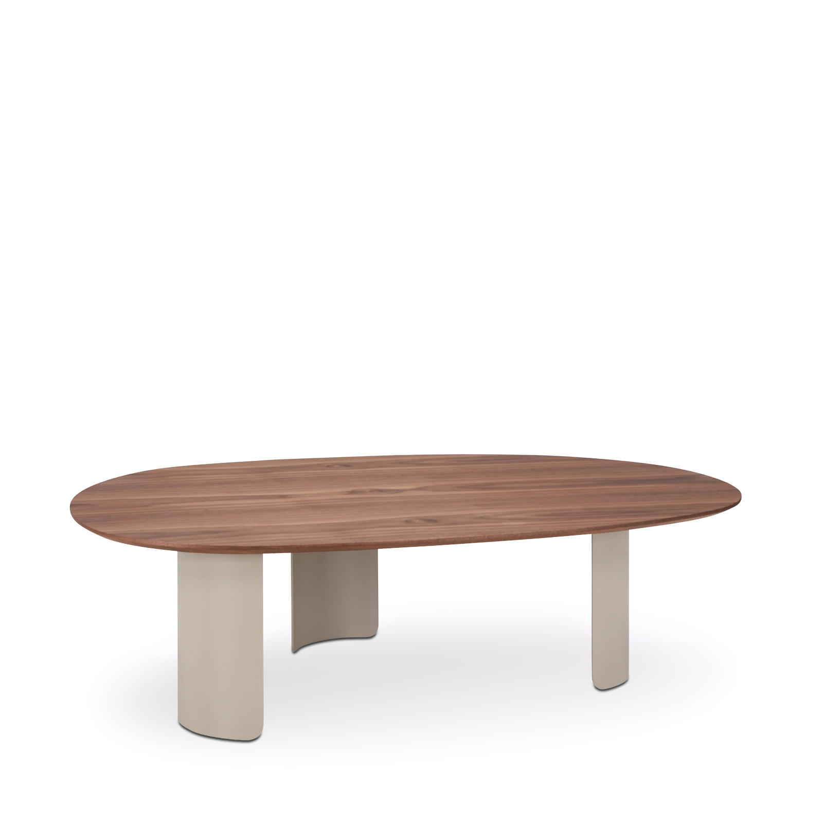 Salontafel Fidenza (organisch 124x75cm - poot: creme) - Walnoot