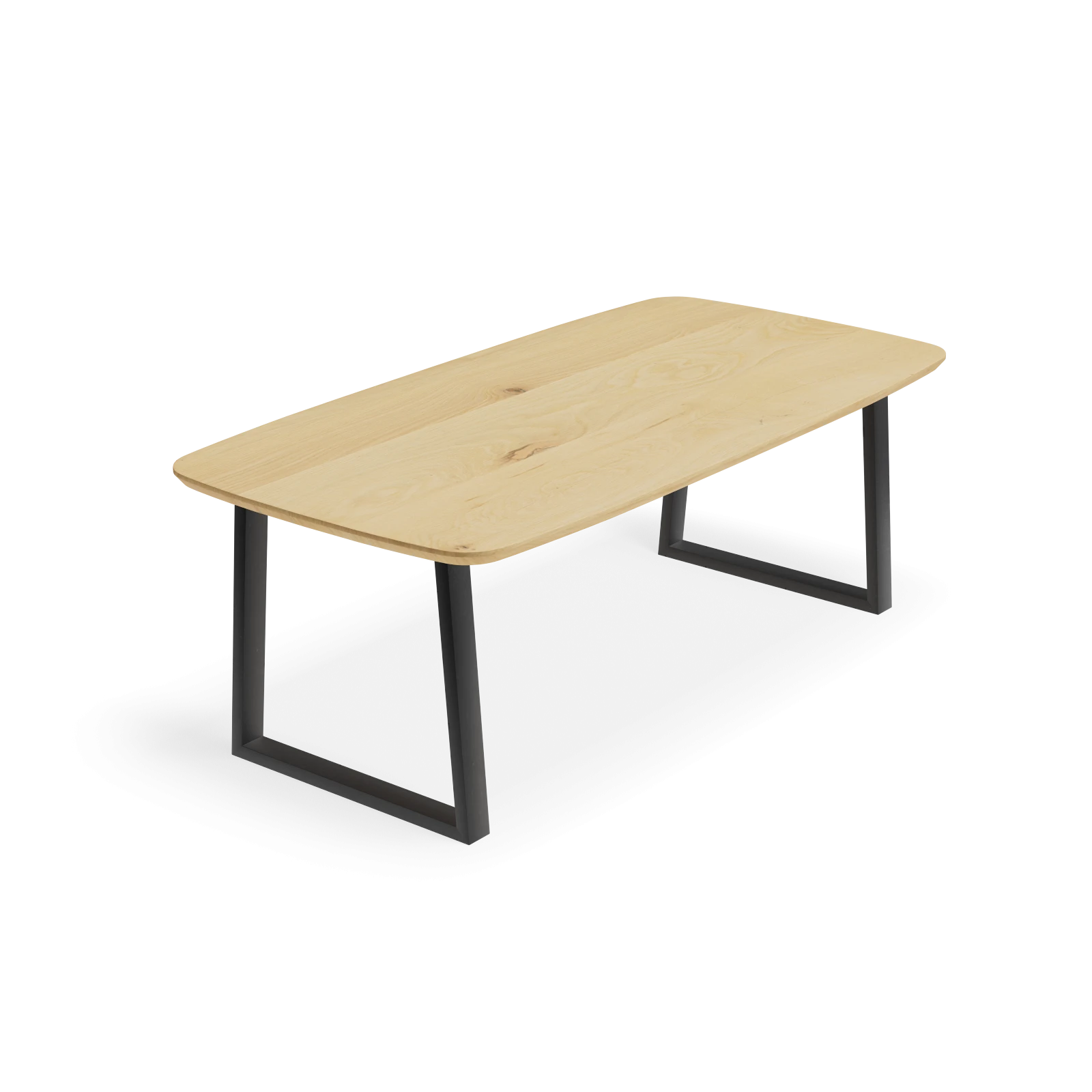 Eettafel U Poot(8x4cm) - Deens Ovaal Eiken Nature White (220x110cm)