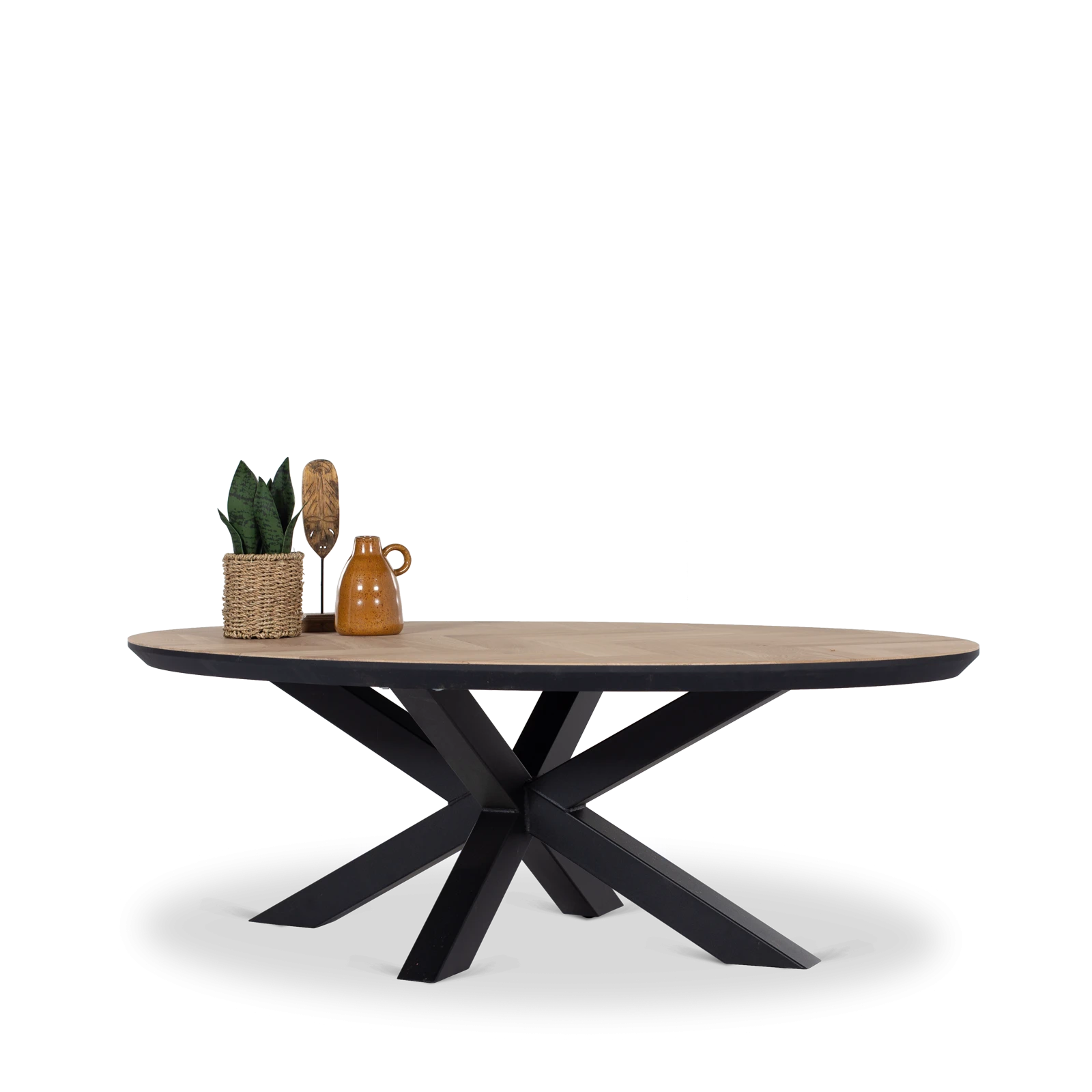 Salontafel (ovaal - 130x75cm) Parket - Nature White