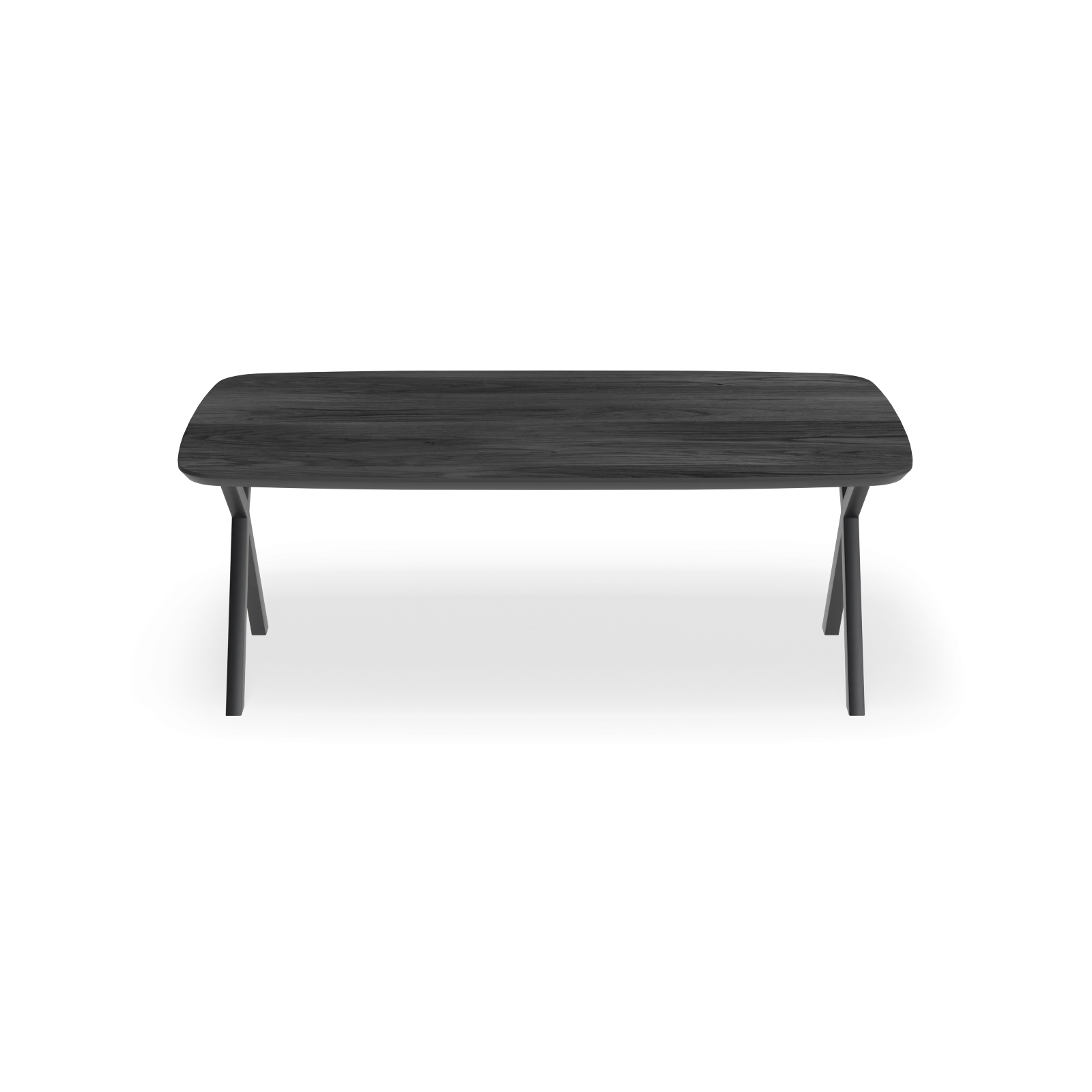 Eettafel X poot - Deens Ovaal HPL Houtlook zwart (200x105cm)