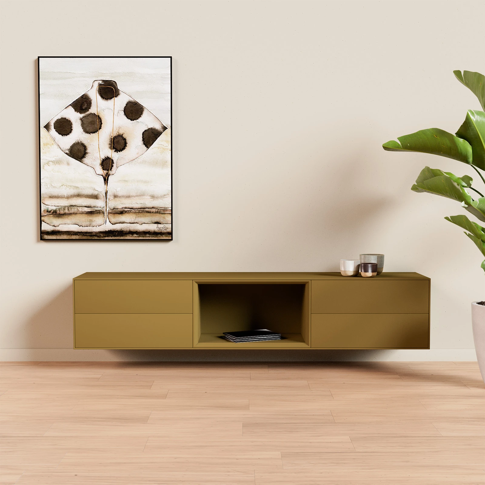 TV Meubel Green Brown 200cm Zwevend