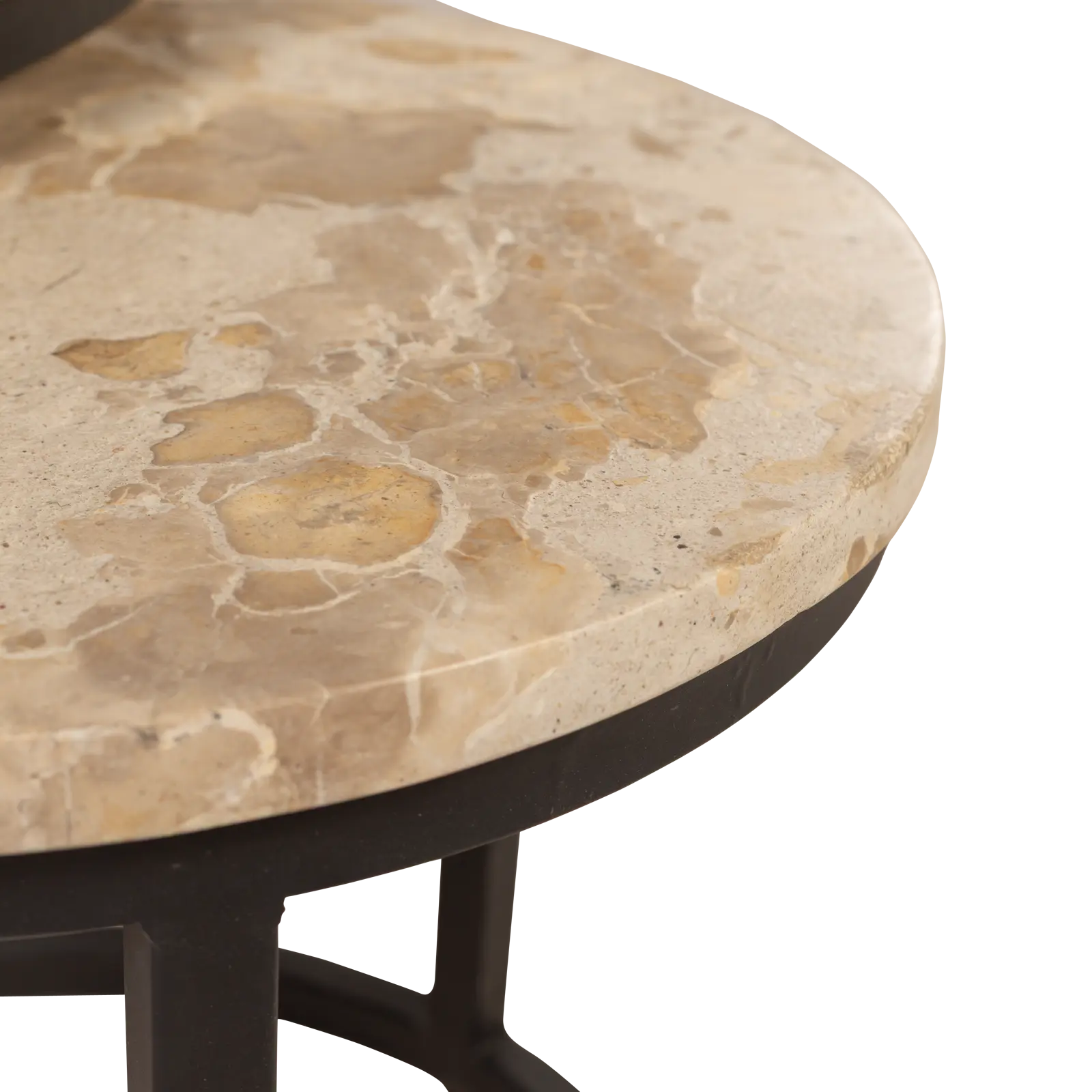 Salontafel set van 3 Avola - rond 65/55/40 cm - Travertine Naturel