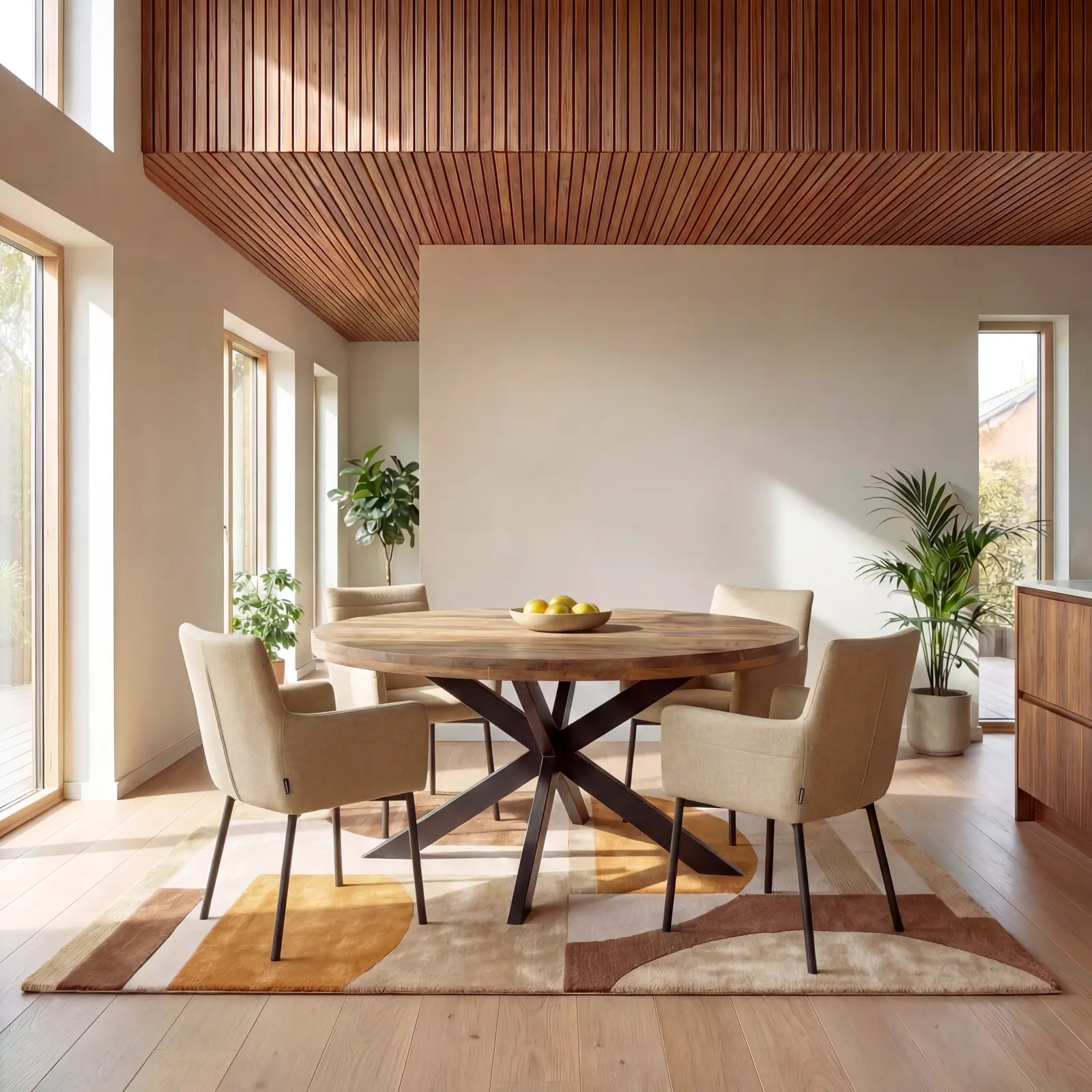 Eettafel Yucca - rond 150 cm - Mangohout Naturel  - sale