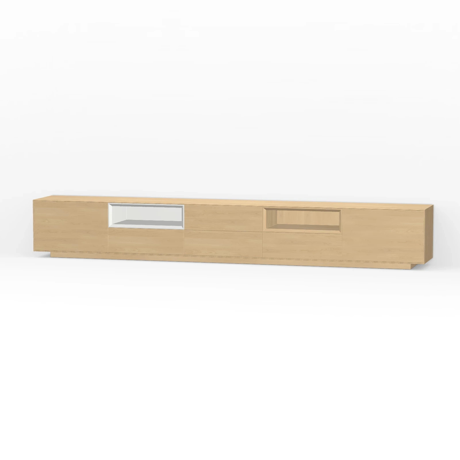 TV Meubel Nature White 300cm Plint