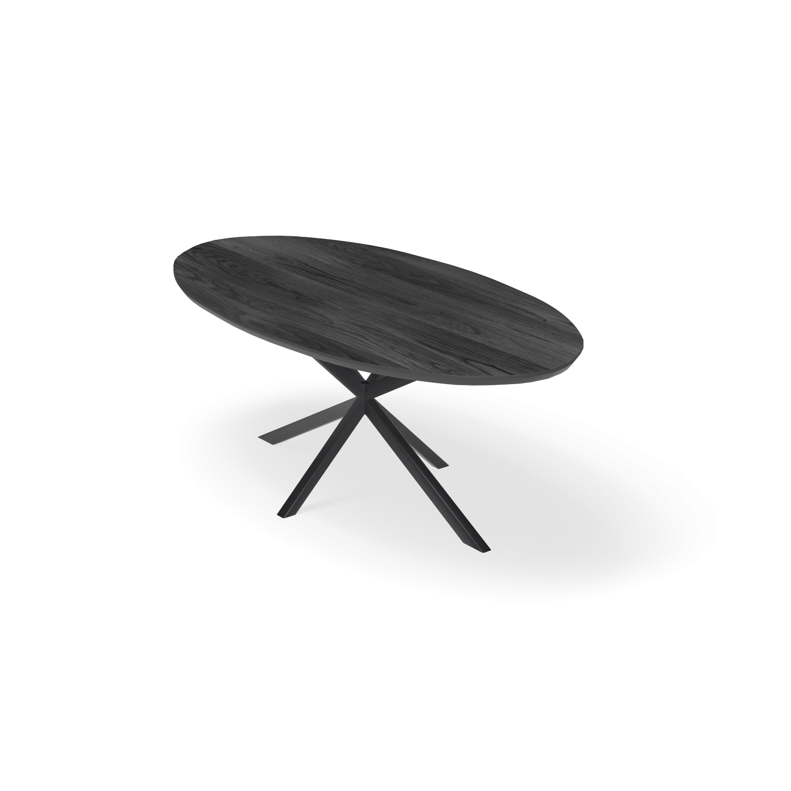 Eettafel North - Ovaal HPL Houtlook Zwart (200x105cm)