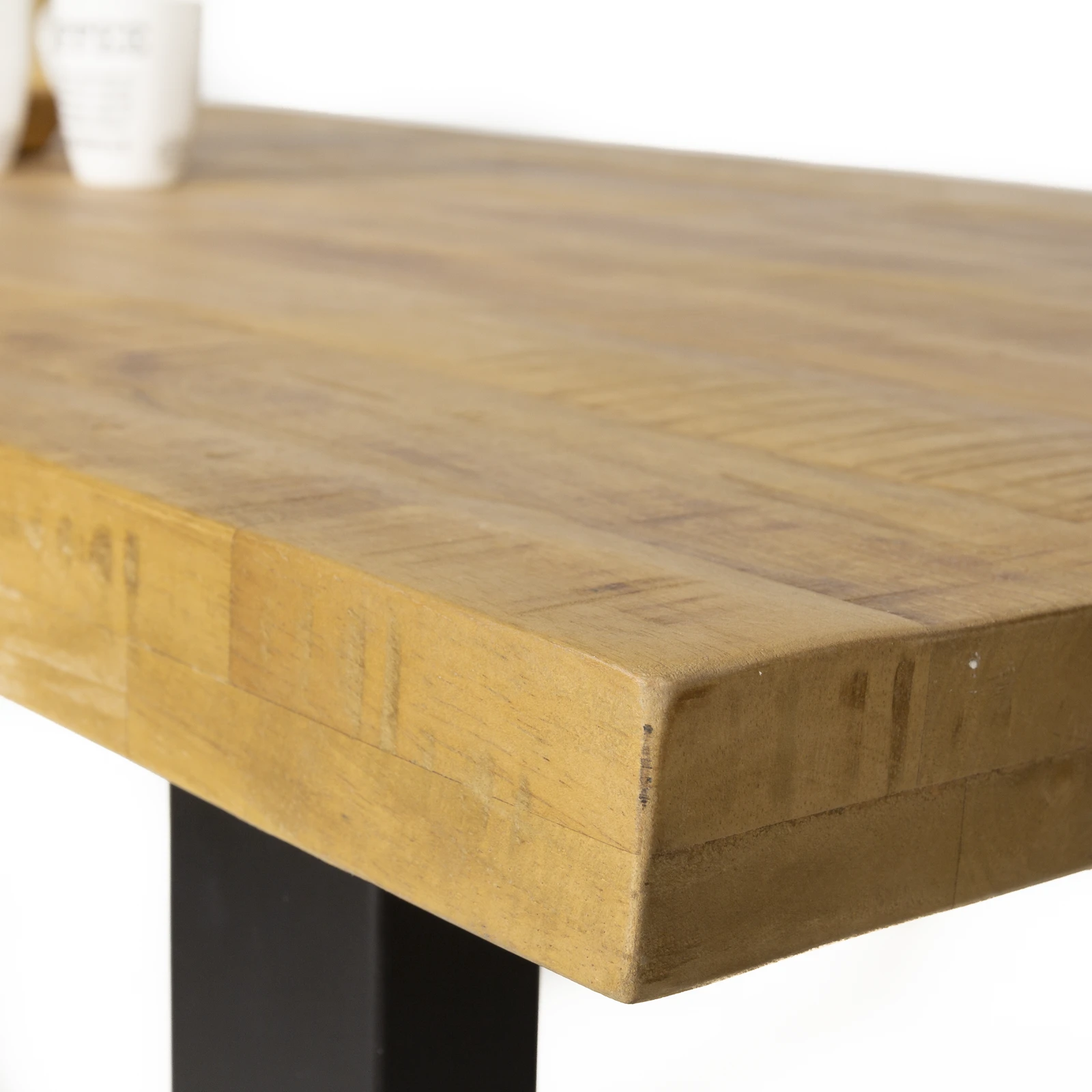 Bartafel (140x80cm) Steelwood - Seasoned Brown/Metaal Zwart