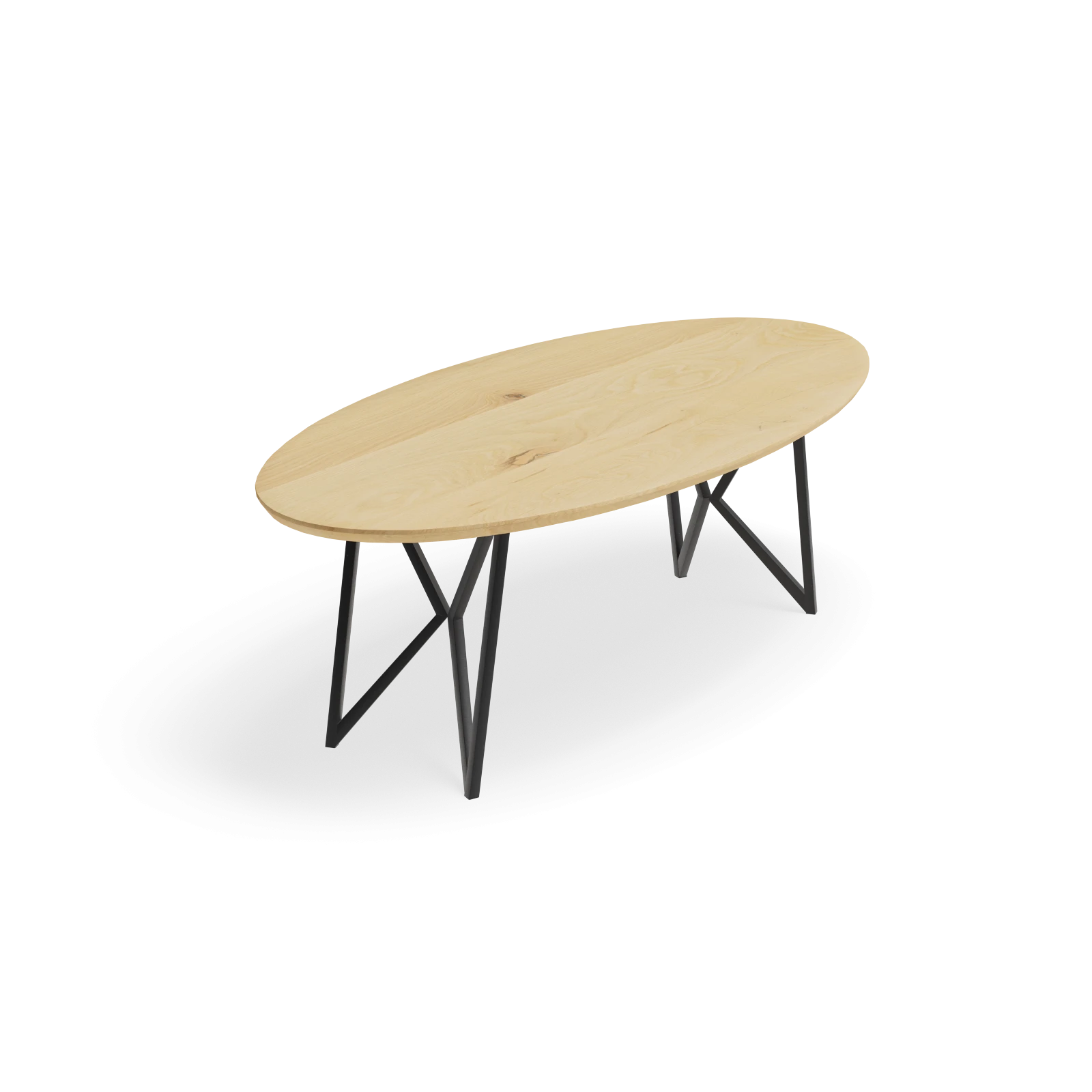 Eettafel Crosse Los - Ovaal Eiken Nature white (220x110cm)