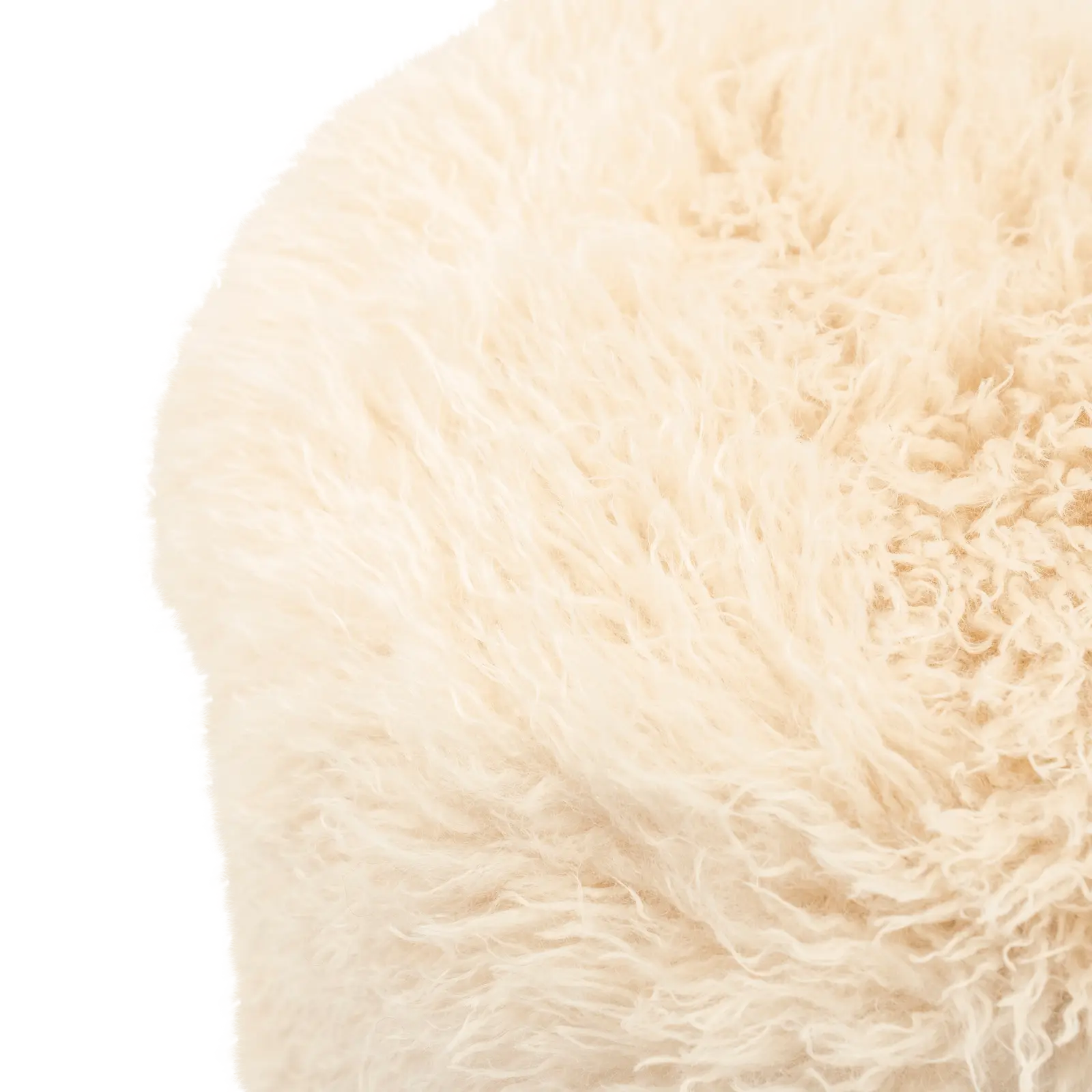 Poef Doodly - Ø40 cm - Fluffy - Beige