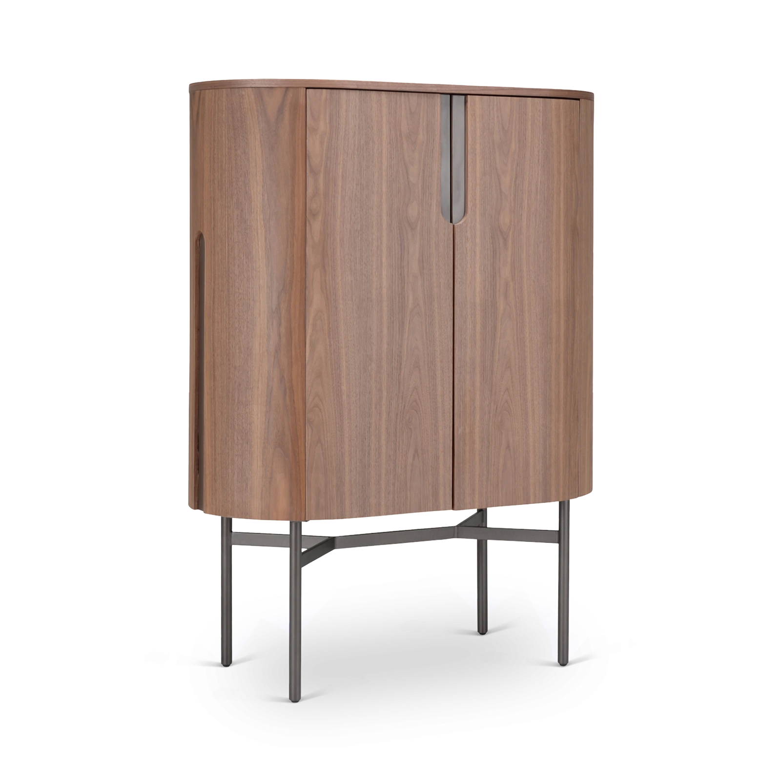 Wandkast (laag - poot: bronze) Fidenza - Walnoot
