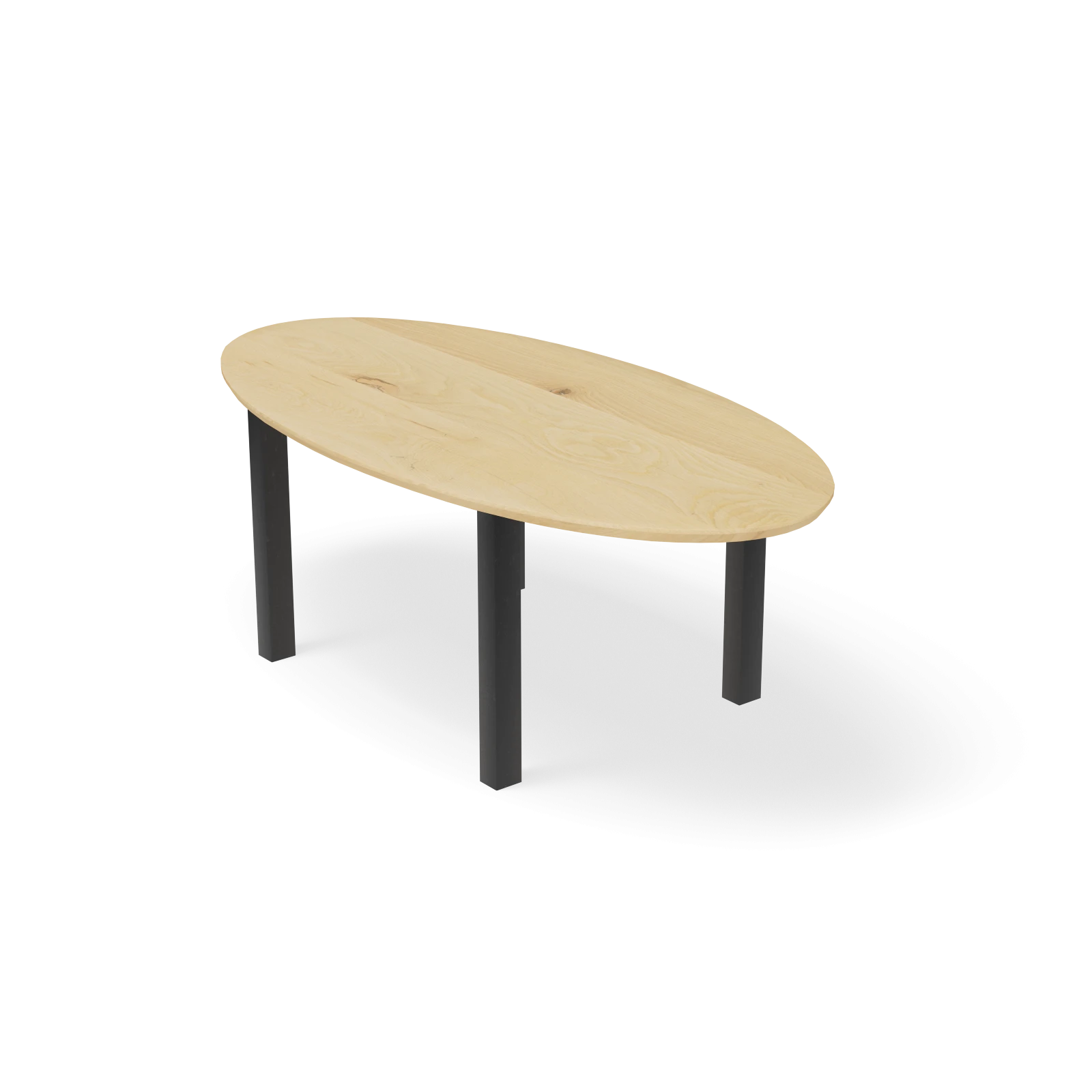 Eettafel Rechte Poot (90cm) - Ovaal Eiken Nature White (220x110cm)