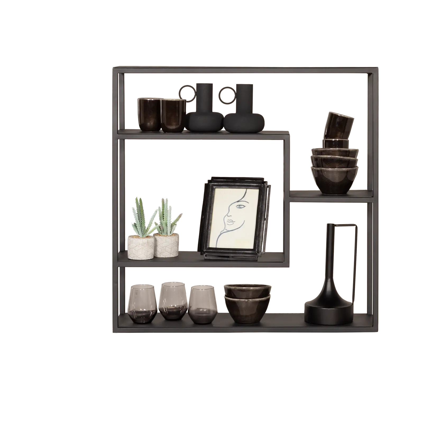 Wandrek Sona - 80x80 cm - metaal Zwart