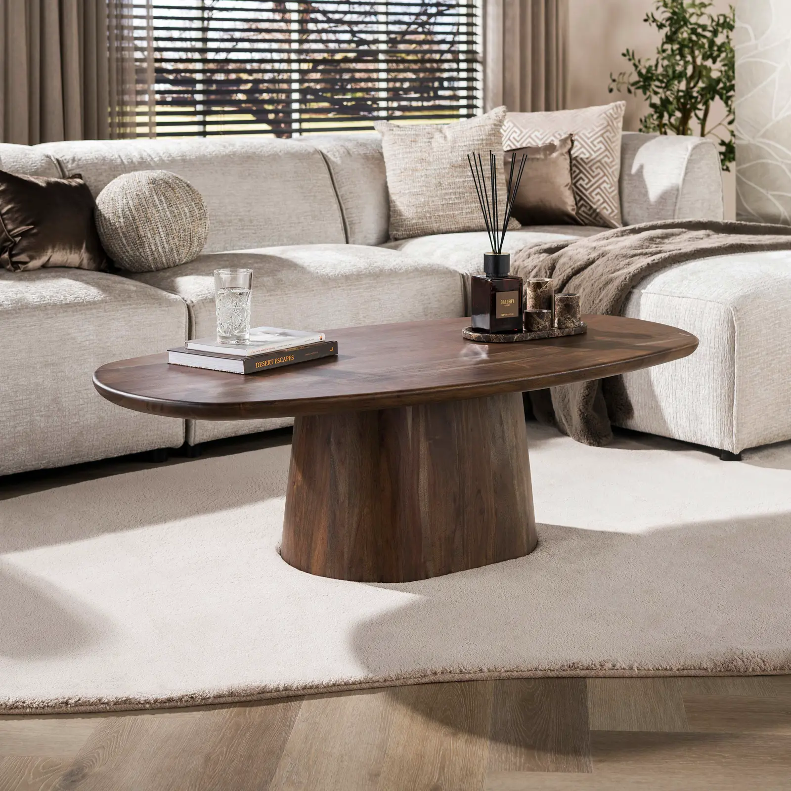 Eettafel Central - deens ovaal - 180x90cm - Acacia bruin