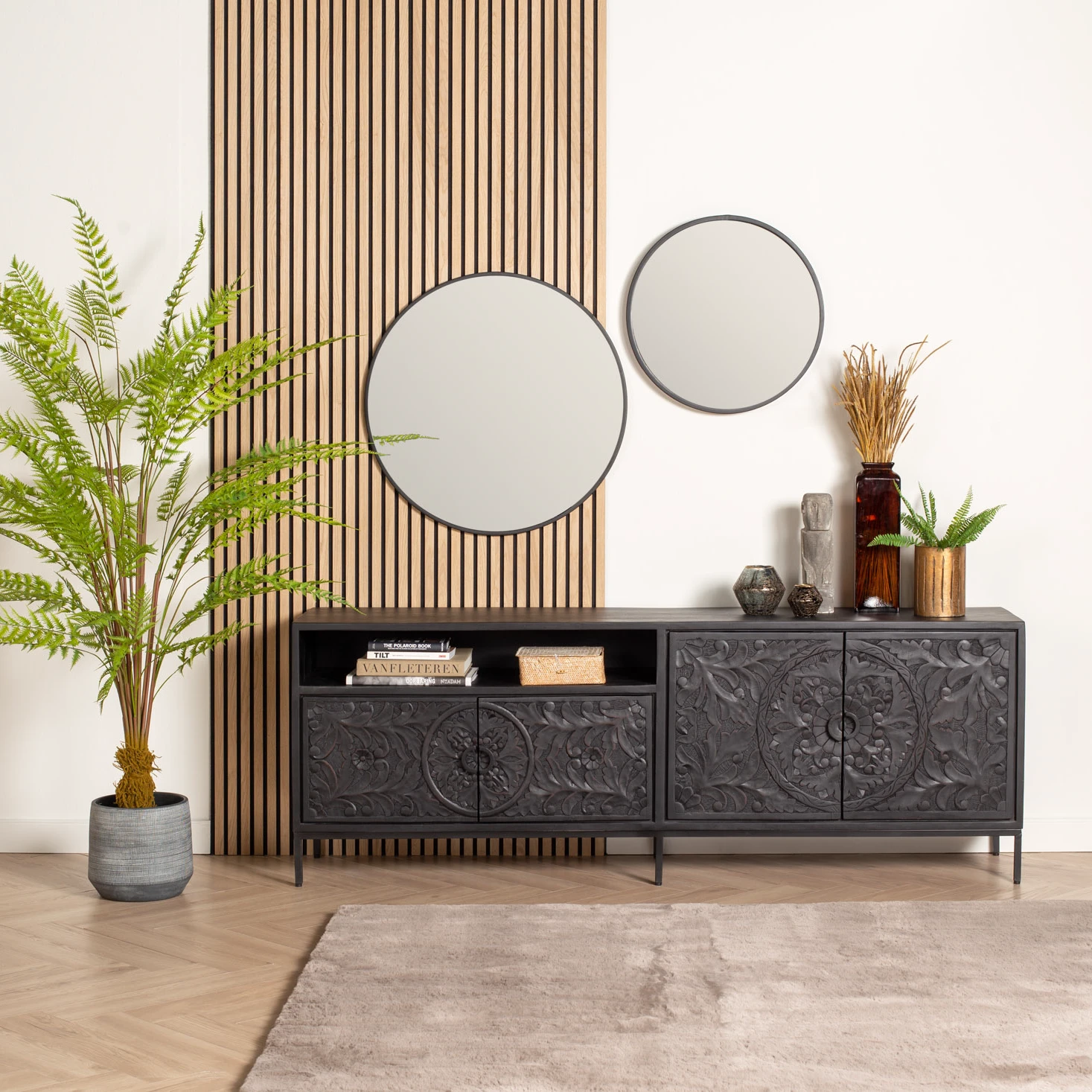 TV meubel (210cm) Belleville - Zwart