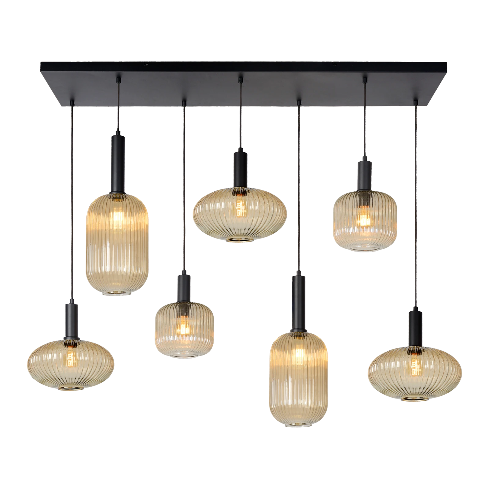 Hanglamp (7 lichts) Maloto - Amber