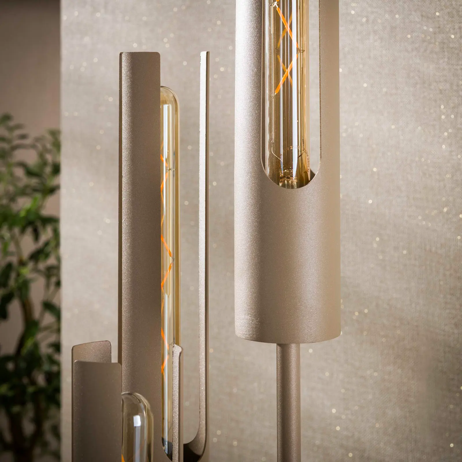 Vloerlamp Tube - getrapt 5-lichts - Beige