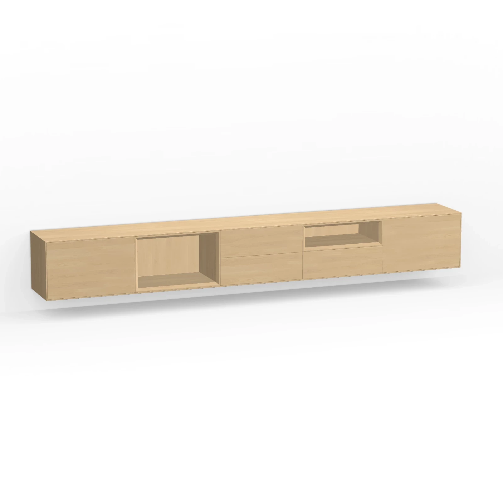 TV Meubel Nature White 300cm Zwevend