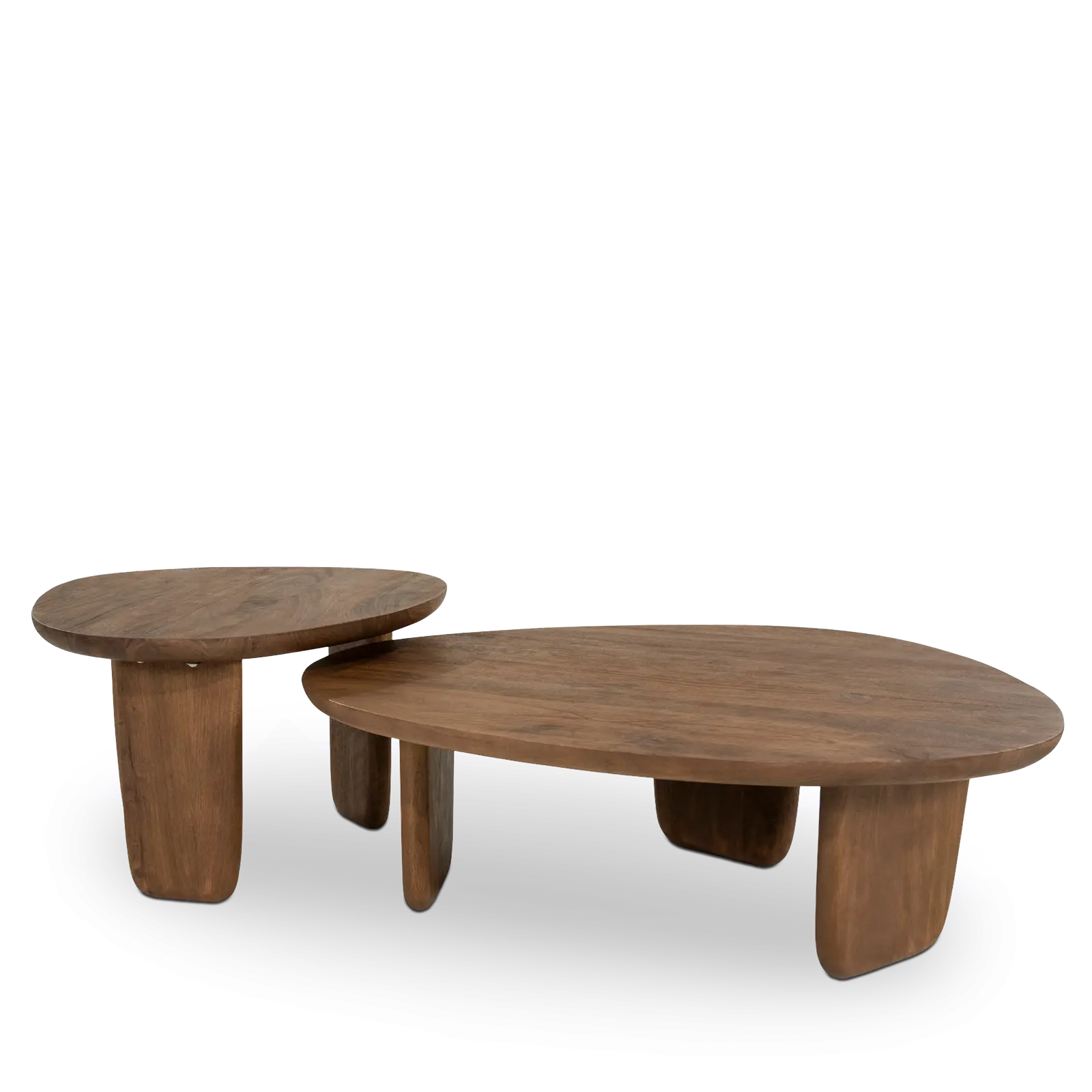 Salontafel Maud - organische vorm 65x57 cm - Mangohout Lichtbruin