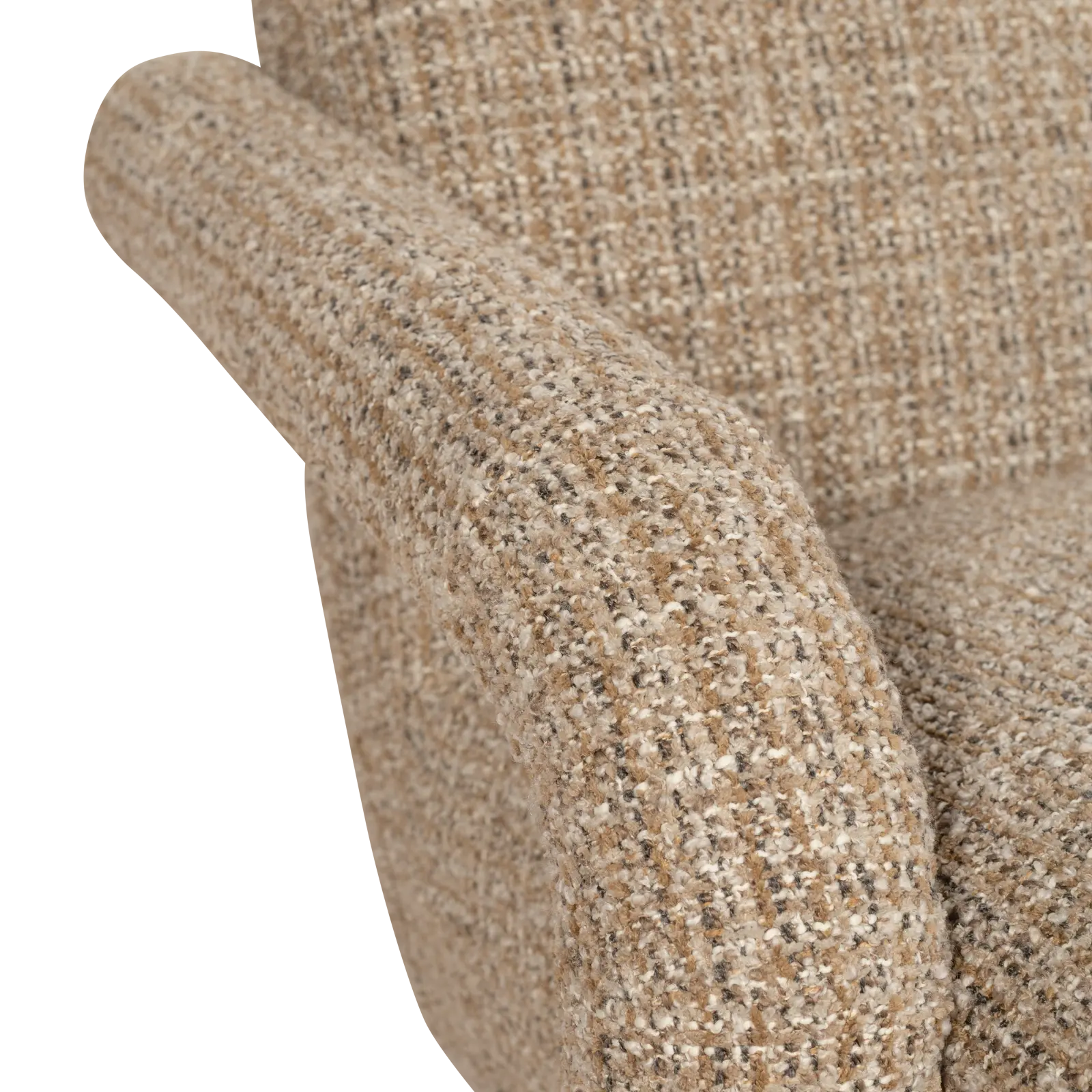 Fauteuil Monica - stof Asti Taupe - grof geweven - organische vorm