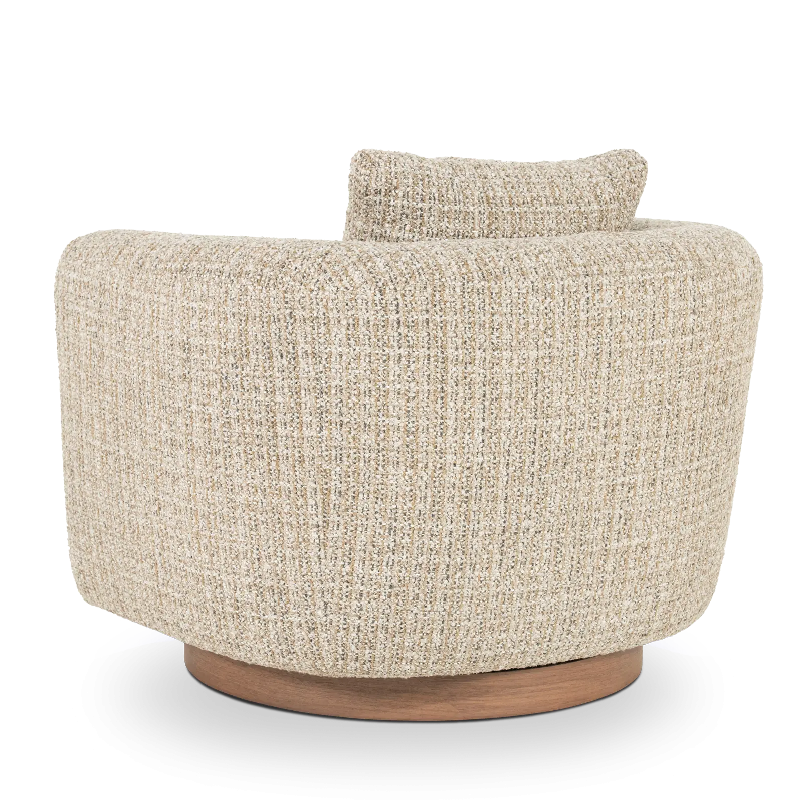 Fauteuil Jordan - draaibaar - stof Asti Taupe - grof geweven - ronde vorm