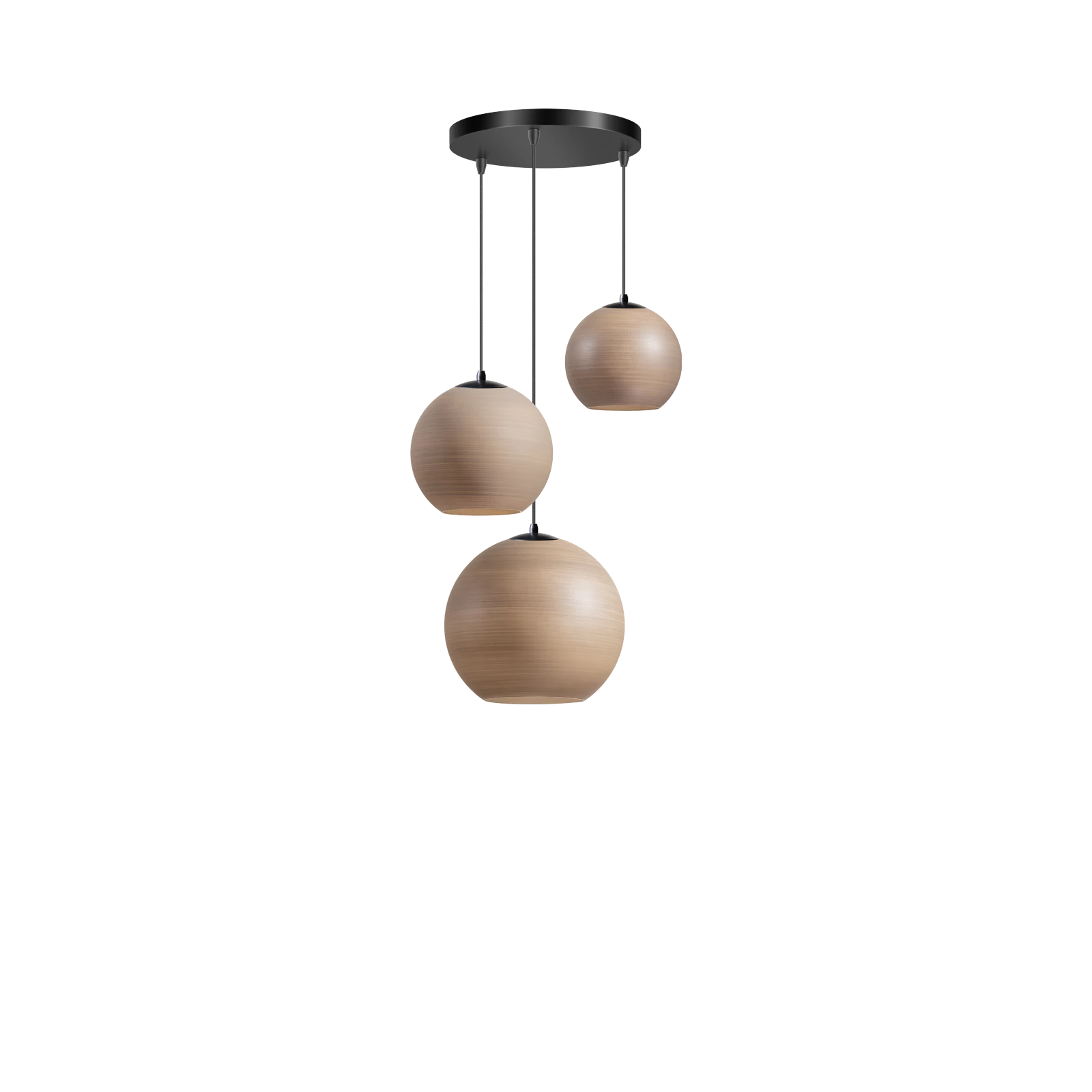 Hanglamp Orb Saturn rond (25x20x120cm) taupe X3