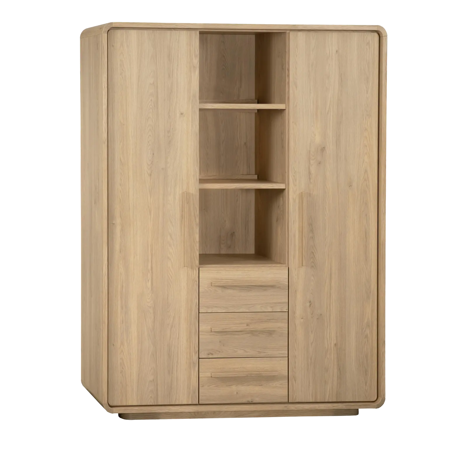 Wandkast Serenata - 140 cm - Lamulux Old Oak - 2 deuren, 3 laden, 3 open vakken