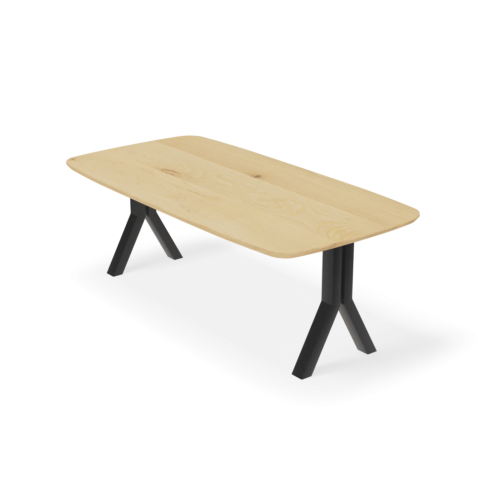 Eettafel Y Poot(8x8cm) - Deens Ovaal Eiken Nature White (220x110cm)