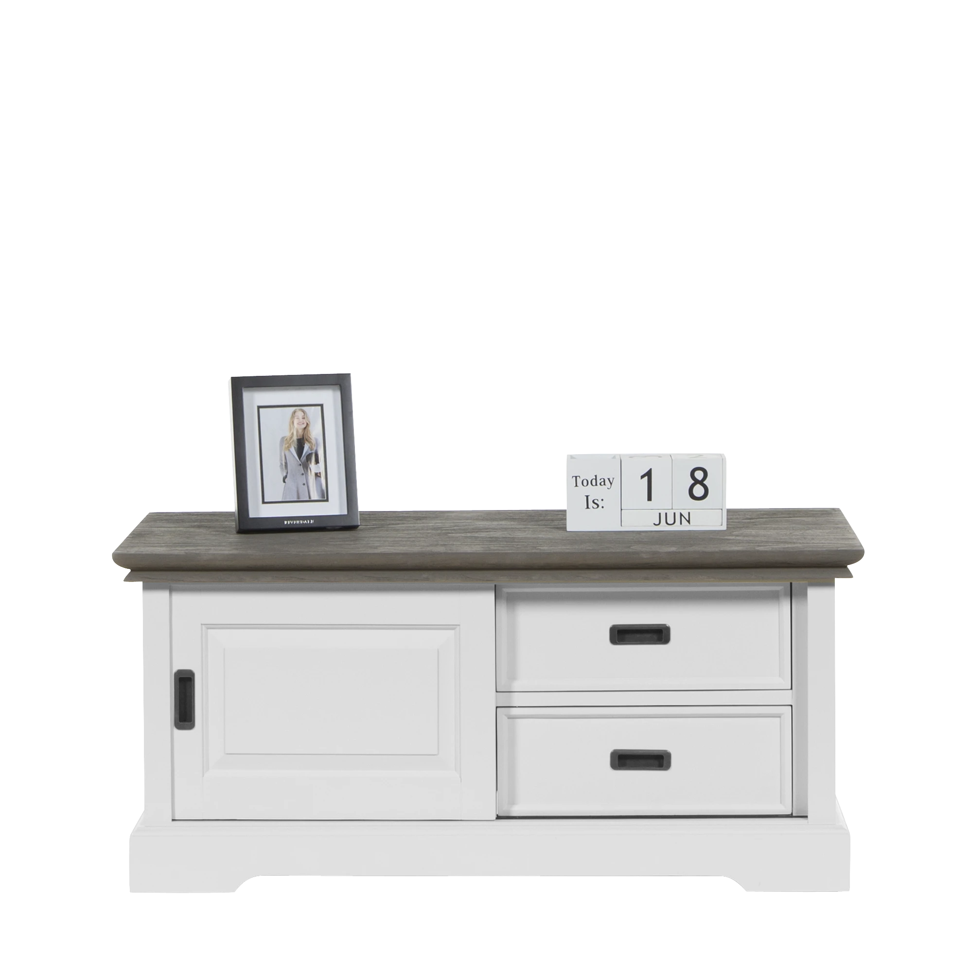 Tv meubel (110cm) Riverwoods - ClearWhite/Rustic Grey