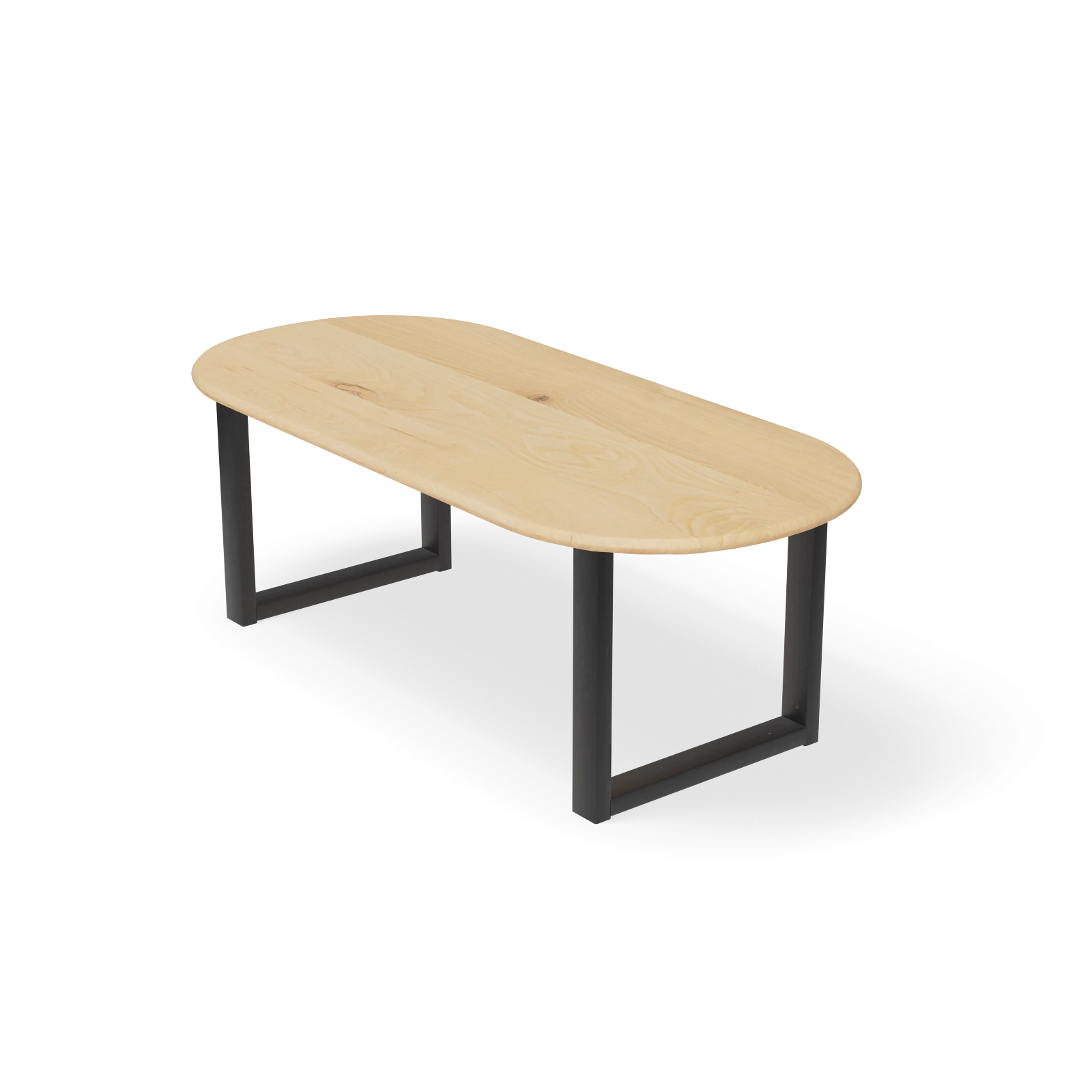 Eettafel U poot (10x5cm) - Halve Cirkel Eiken Nature White (220x100cm)