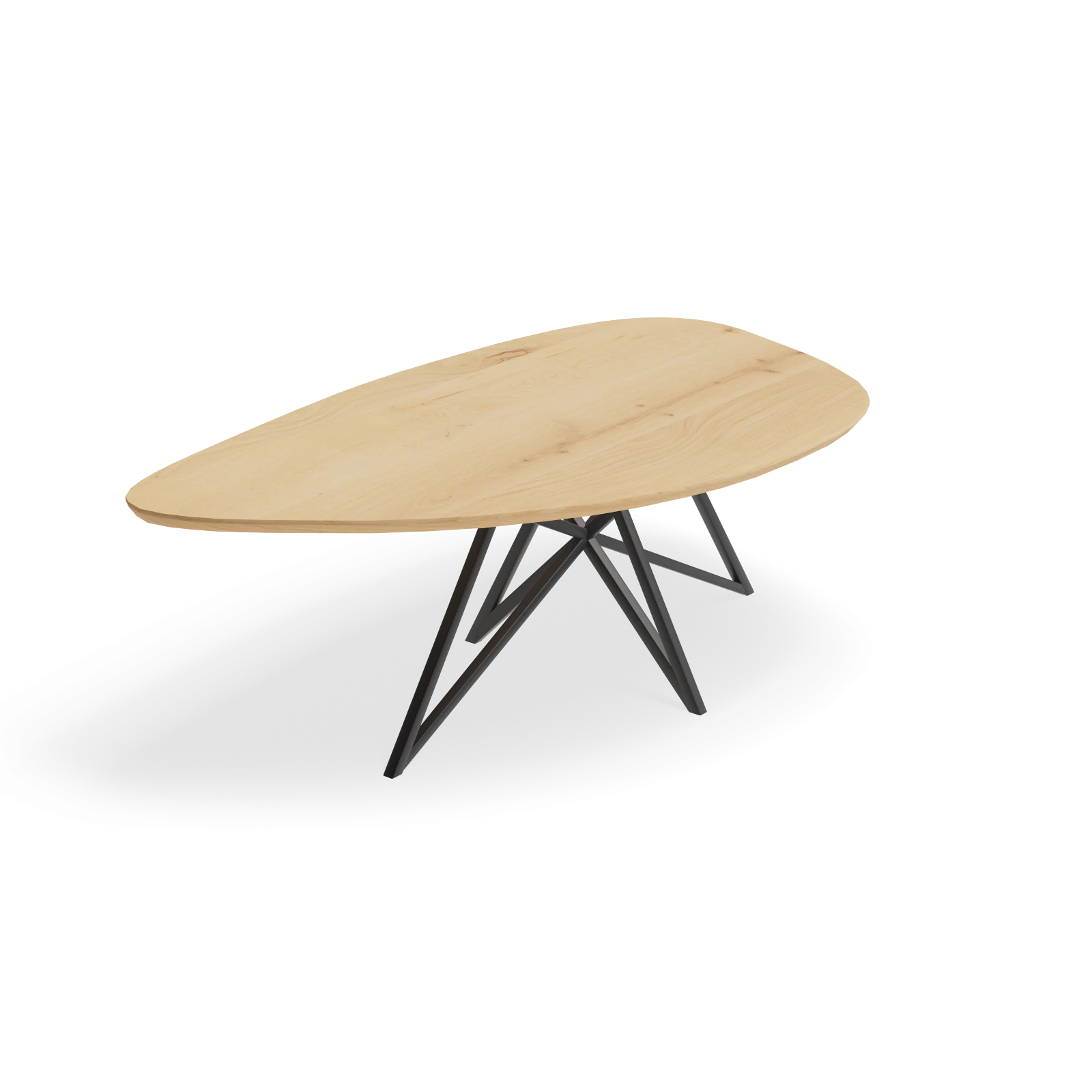 Eettafel Crosse - Kiezel Eiken Nature White (220x125cm)