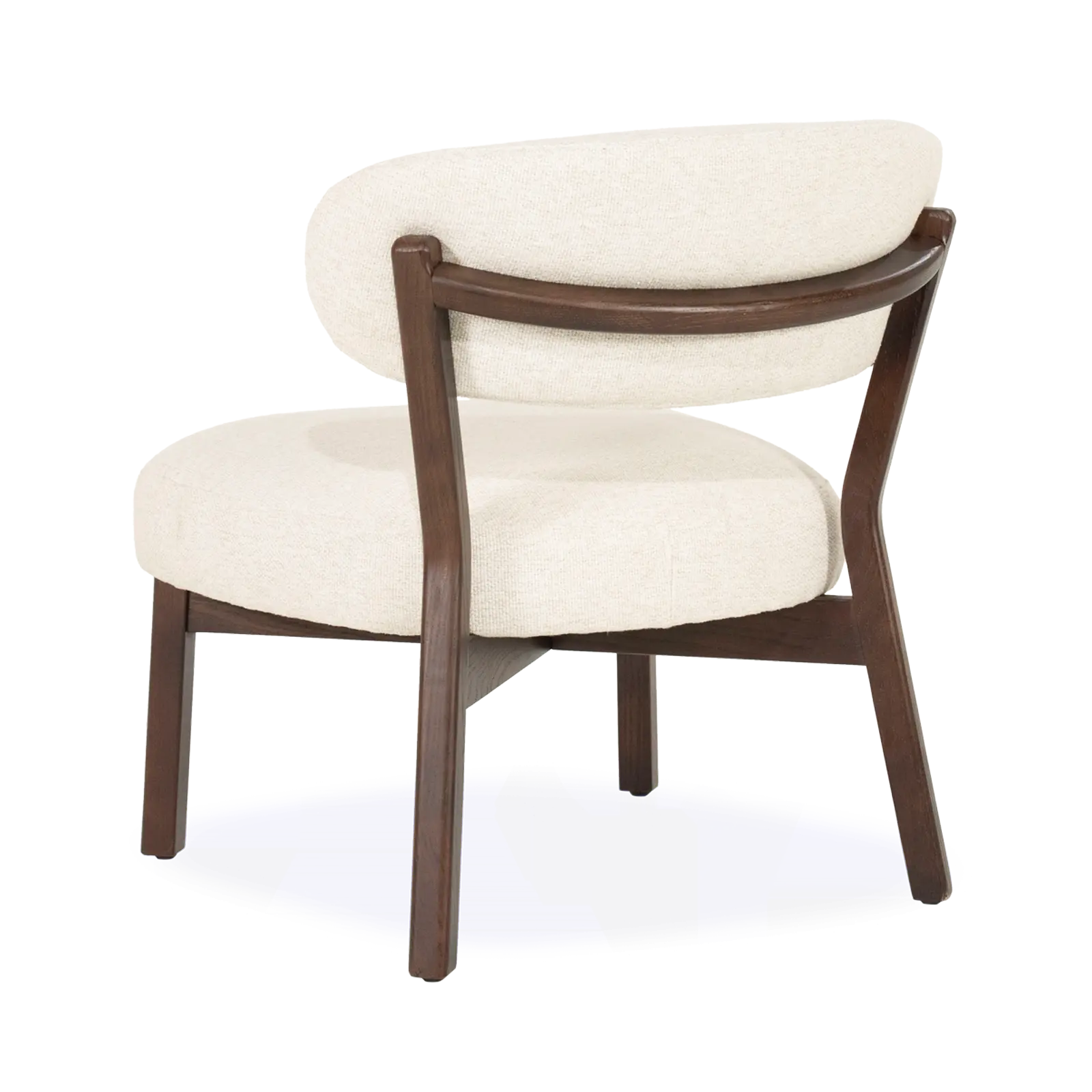 Fauteuil Mikky - stof Moon Beige - poot eiken donkerbruin - Japandi