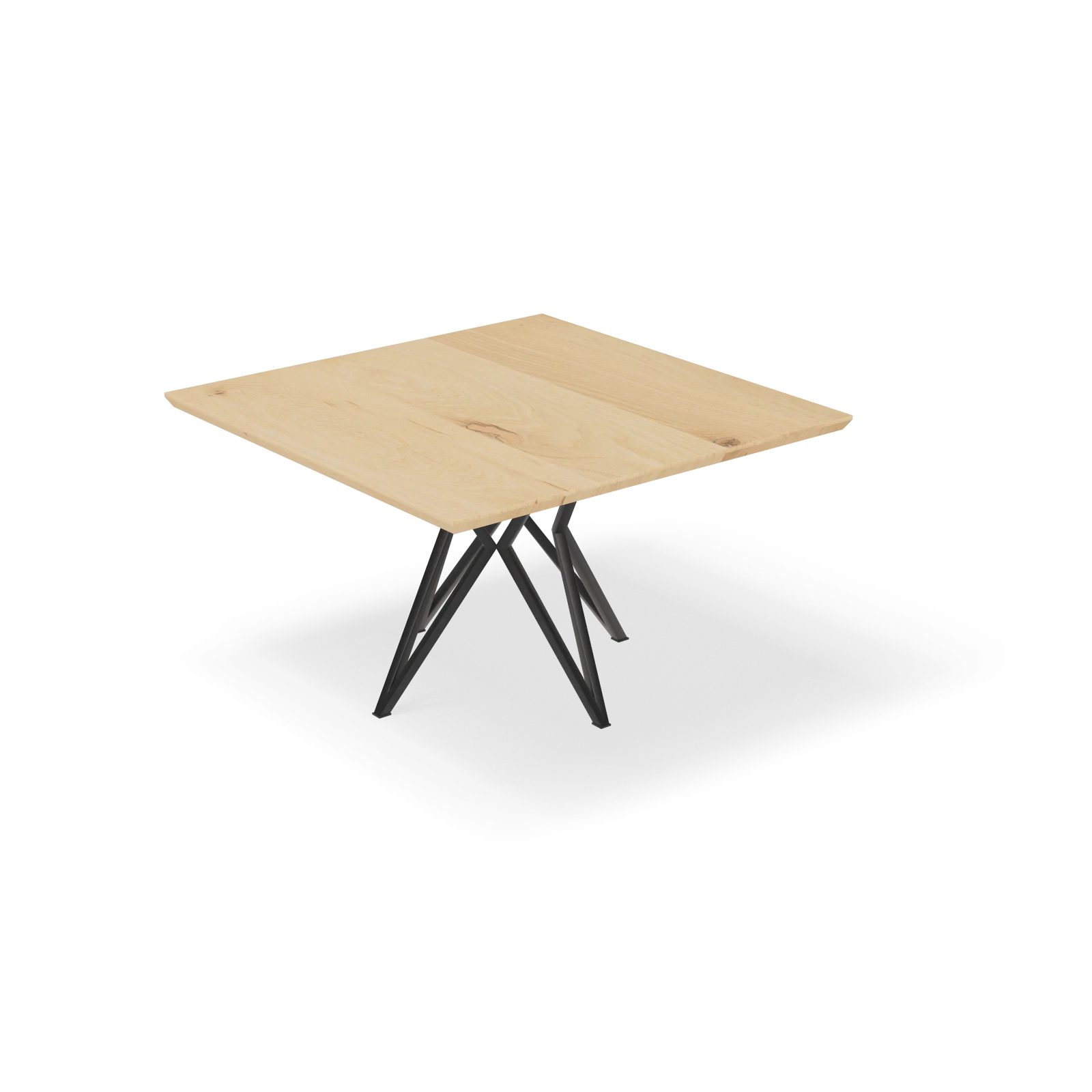 Eettafel Crosse - Vierkant Eiken Nature White (130x130cm)
