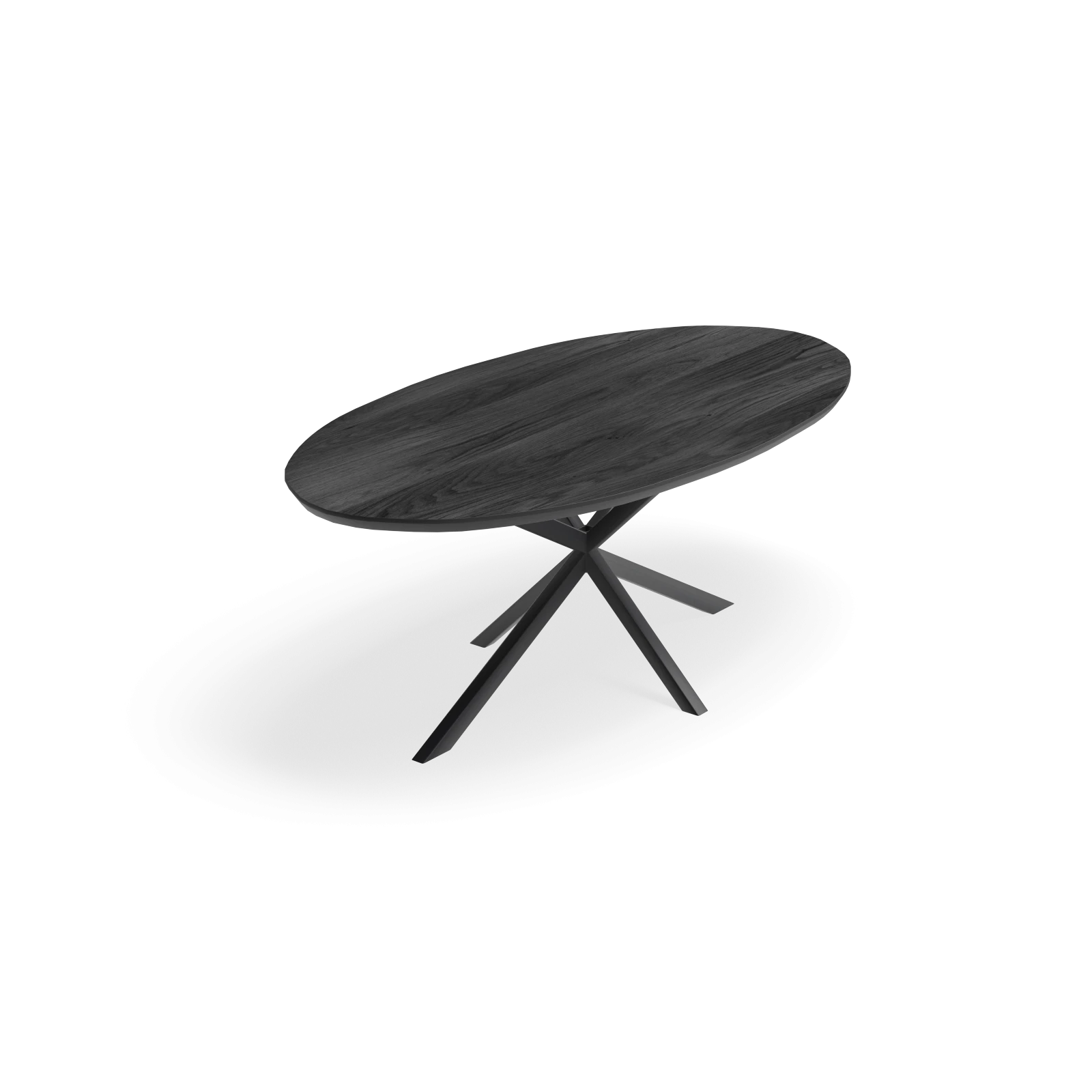 Eettafel North - Ovaal HPL Houtlook Zwart (200x105cm)