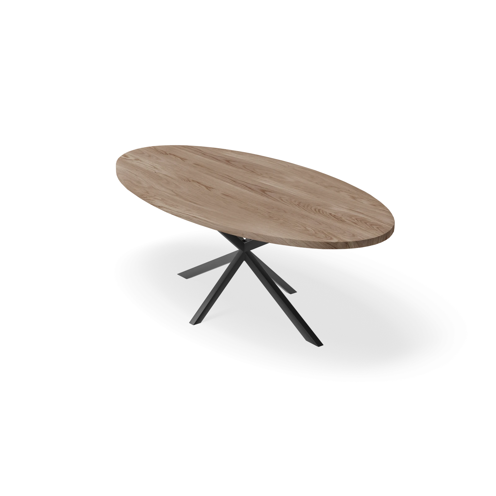 Eettafel North - Ovaal Eiken Kiezel (220x110cm)