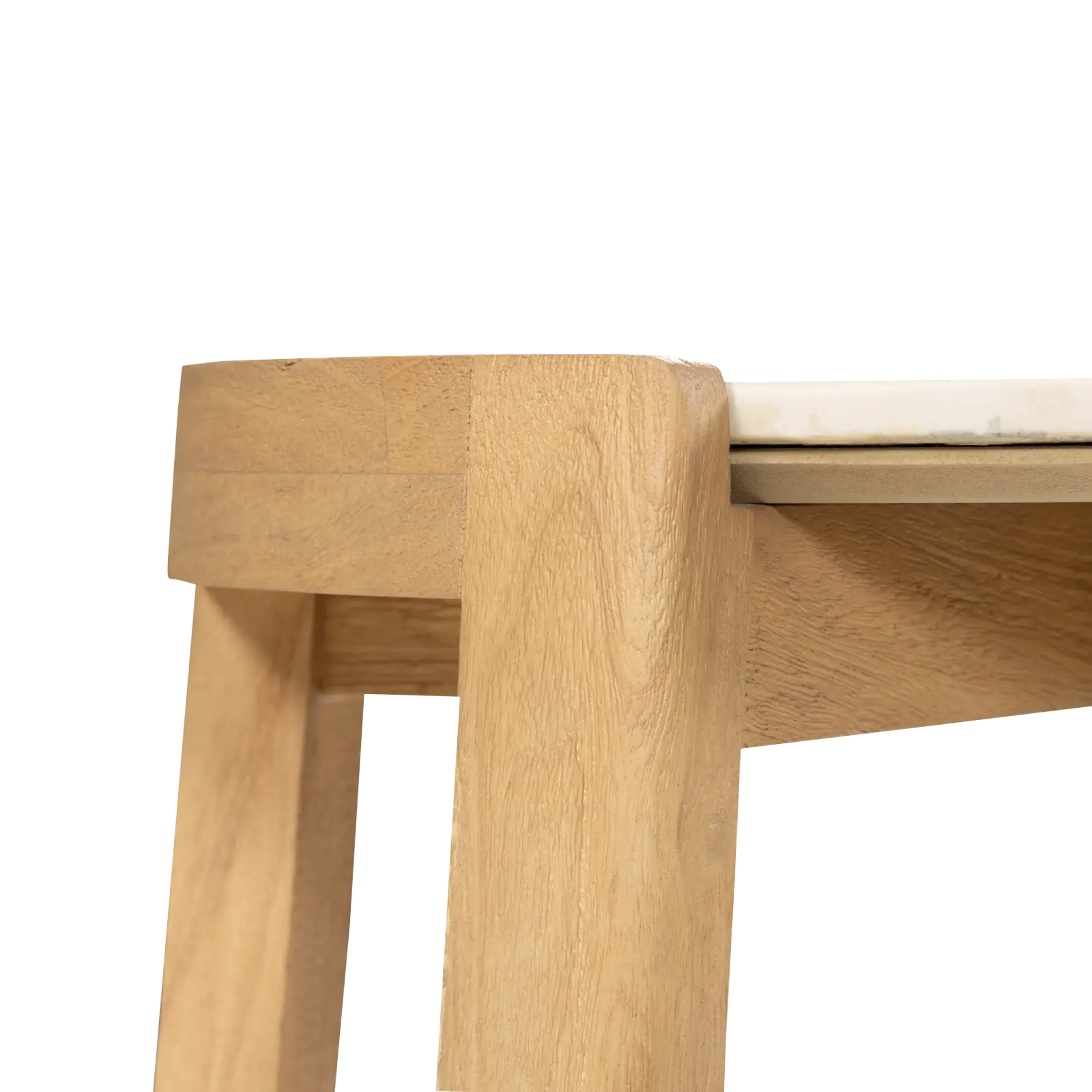 Bijzettafel Kiona - rond 40 cm - Mangohout Loom Naturel + Marmer