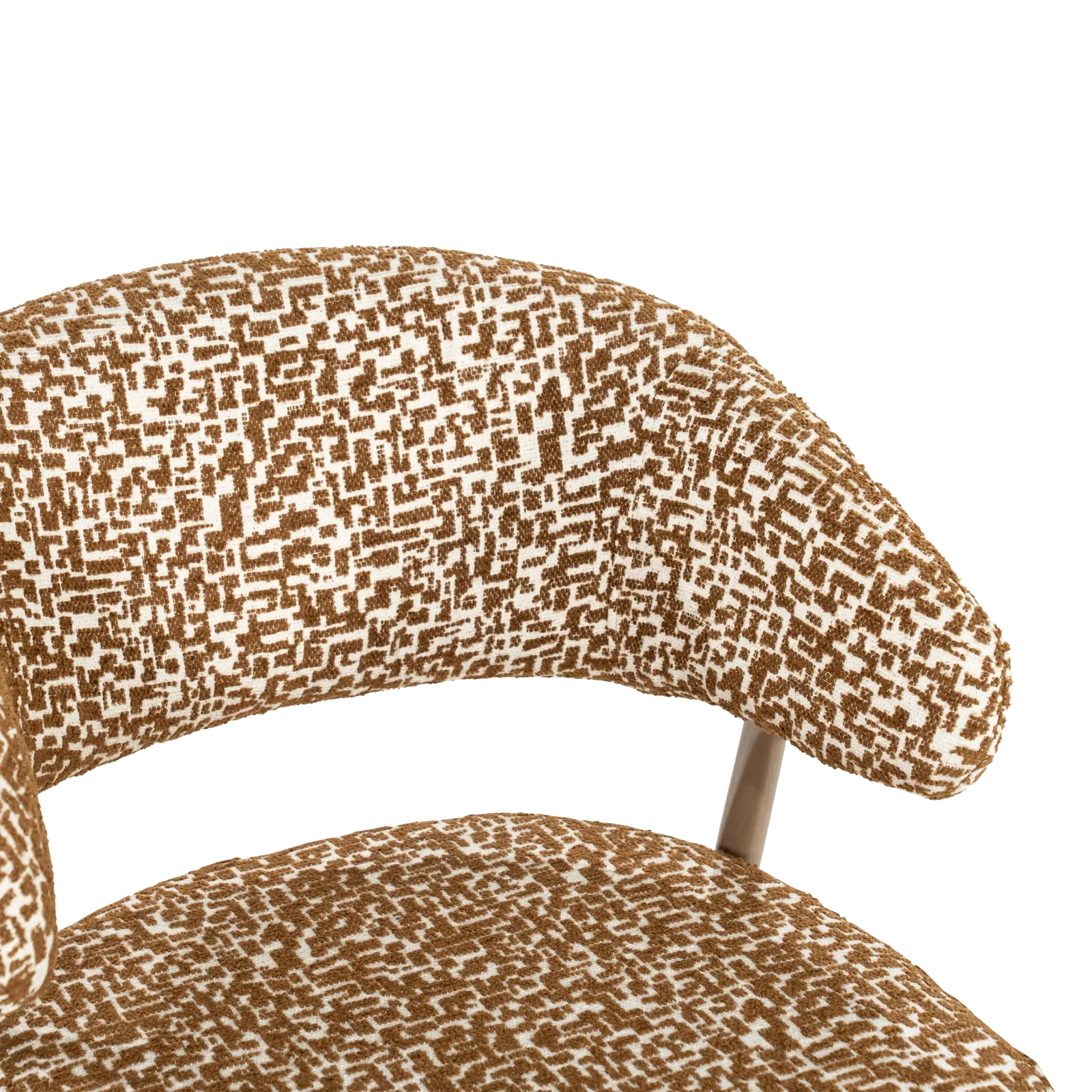 Eetkamerstoel Miso – stof Tetris Bruin – open rug - poot taupe