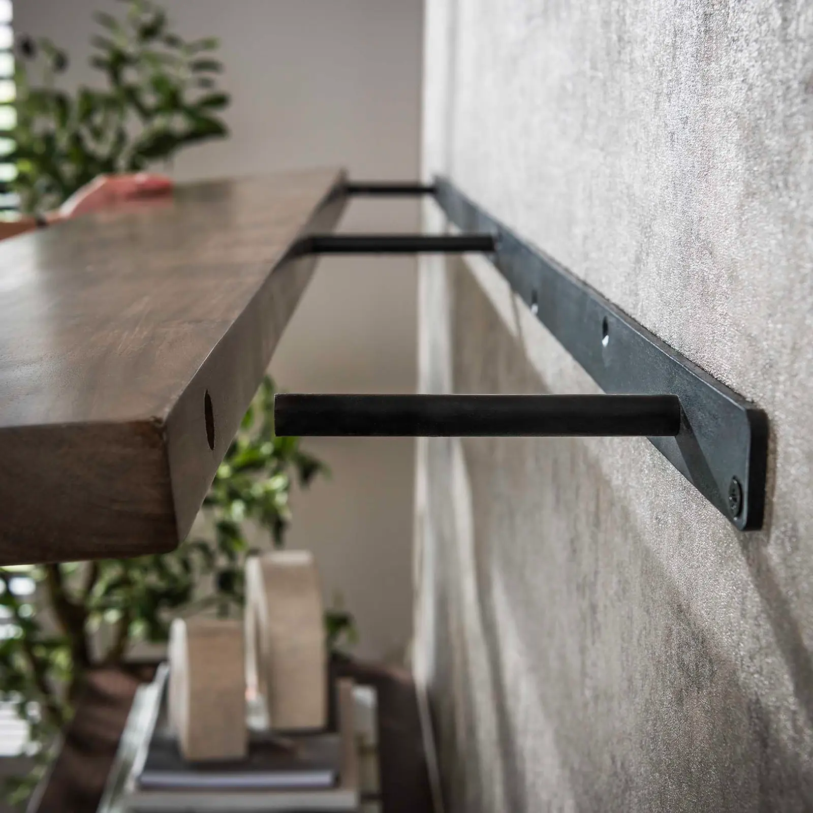 Wandplank Carve - 120 cm - Acaciahout Bruin