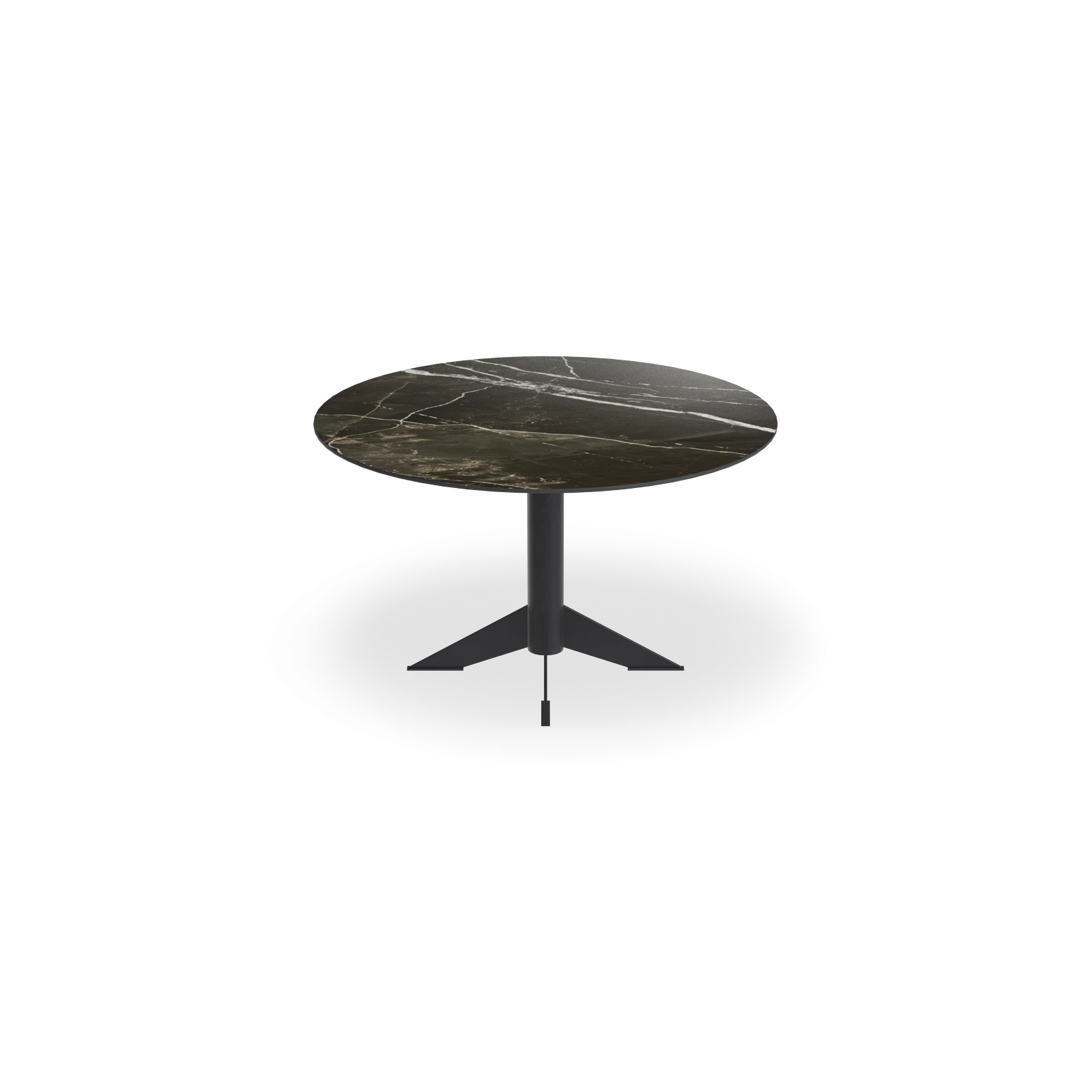 Eettafel Westfield - Rond Keramiek Calacatta Black Satin (130cm)