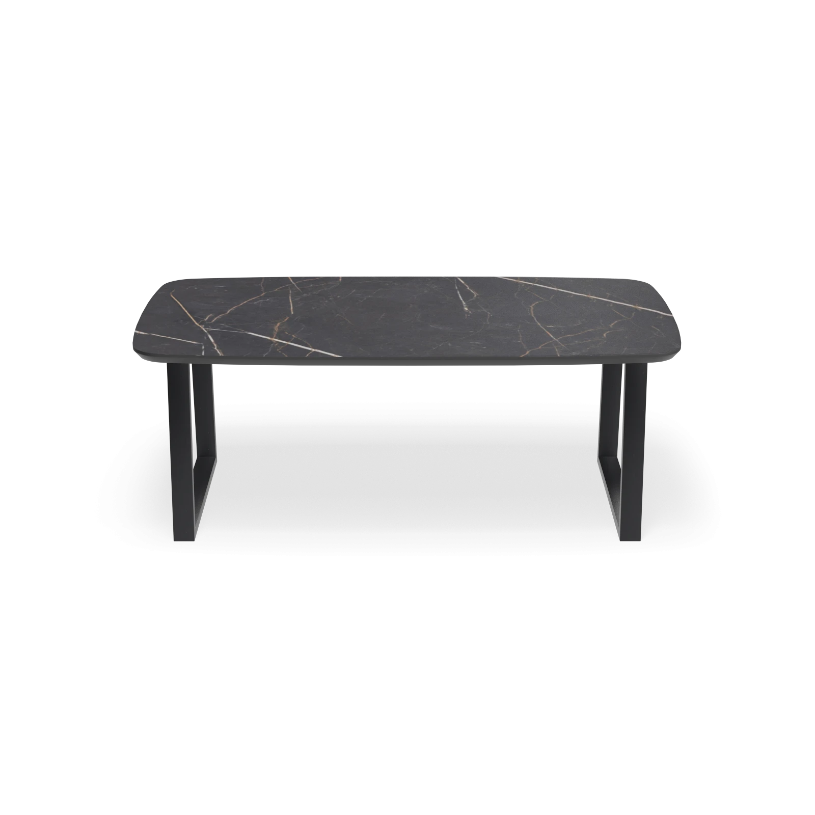 Eettafel U poot (8x4cm) - Deens Ovaal HPL Marmerlook (200x105cm)