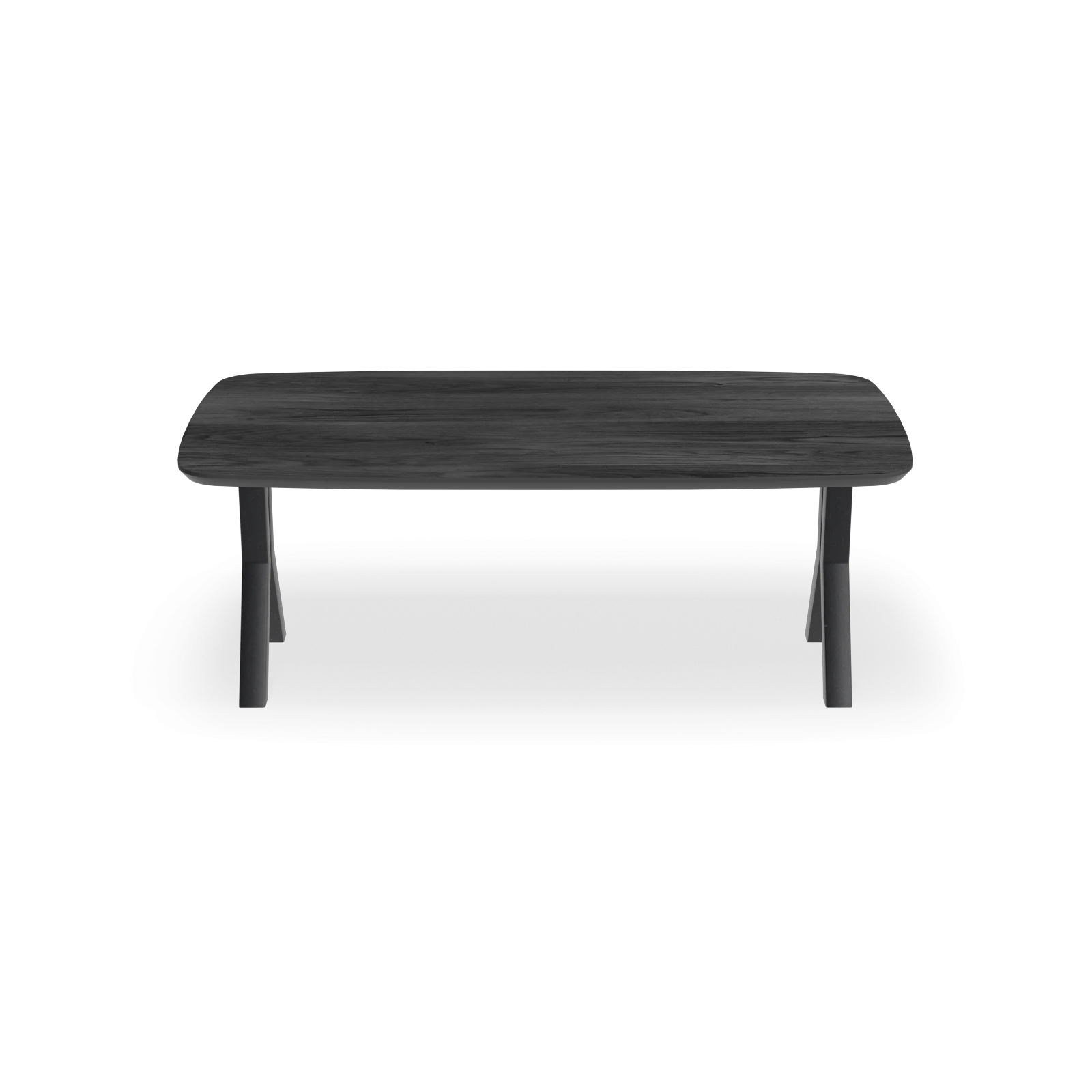 Eettafel Y poot (8x8cm) - Deens Ovaal HPL Houtlook zwart (200x105cm)
