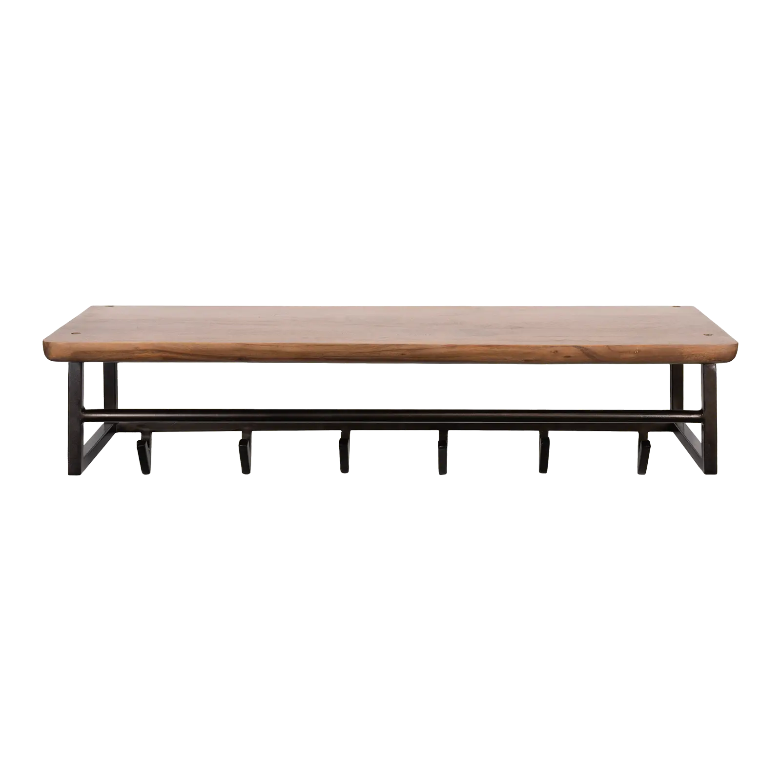 Kapstok Edge Curve - 6 haken - Acacia Bruin