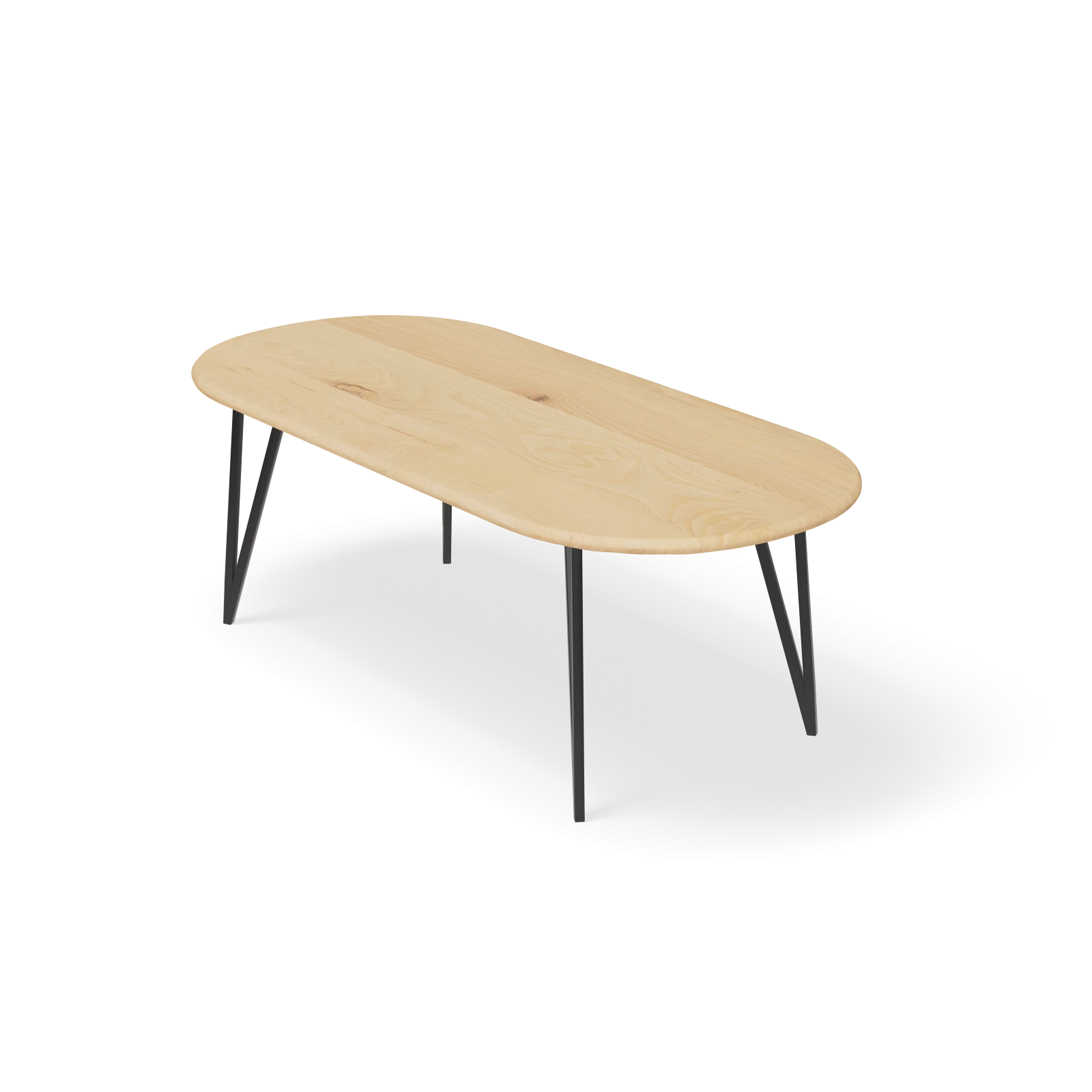 Eettafel Triangle - Halve Cirkel Eiken Nature White (220x100cm)