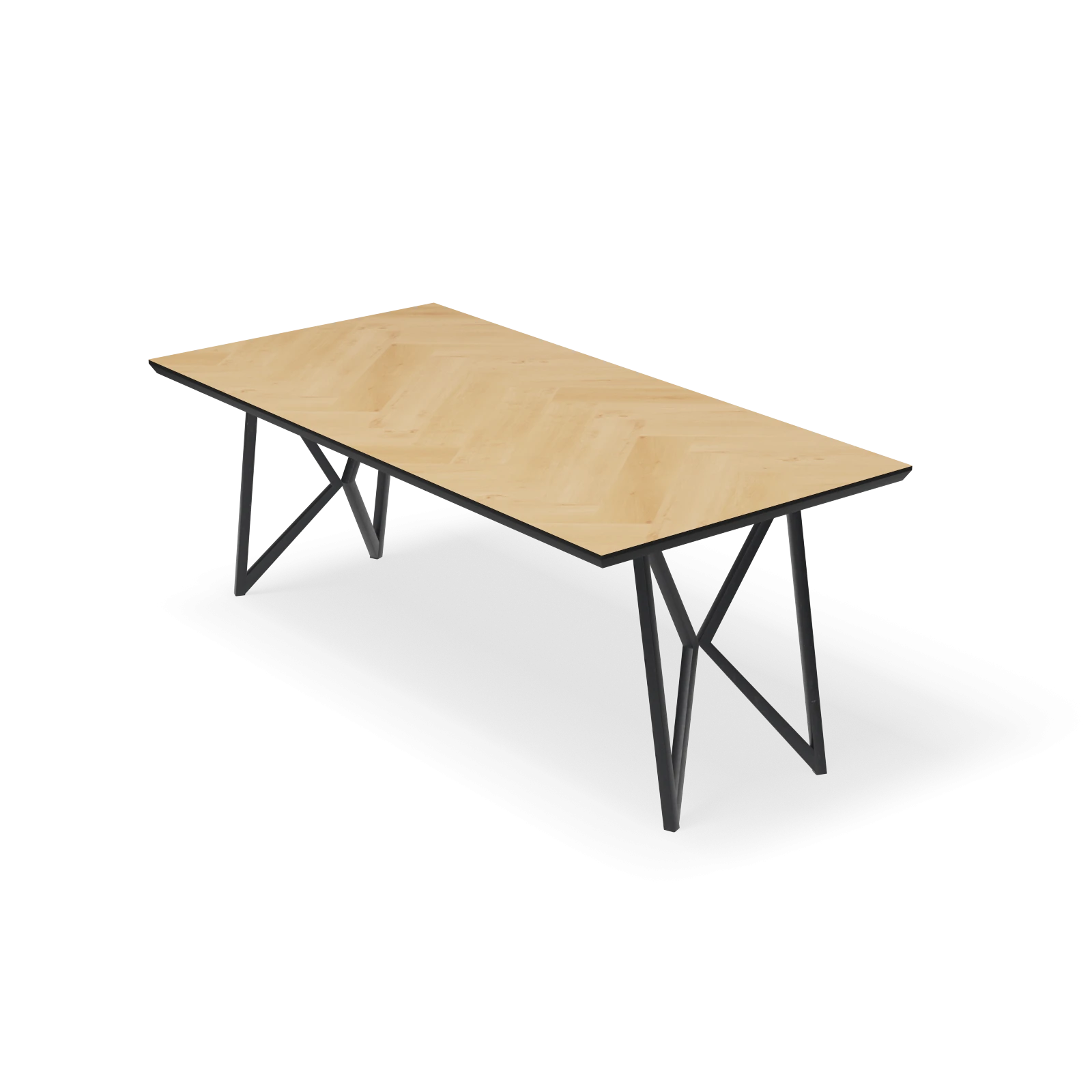 Eettafel Crosse los - Rechthoek Eiken Visgraat Nature White (200x100cm)
