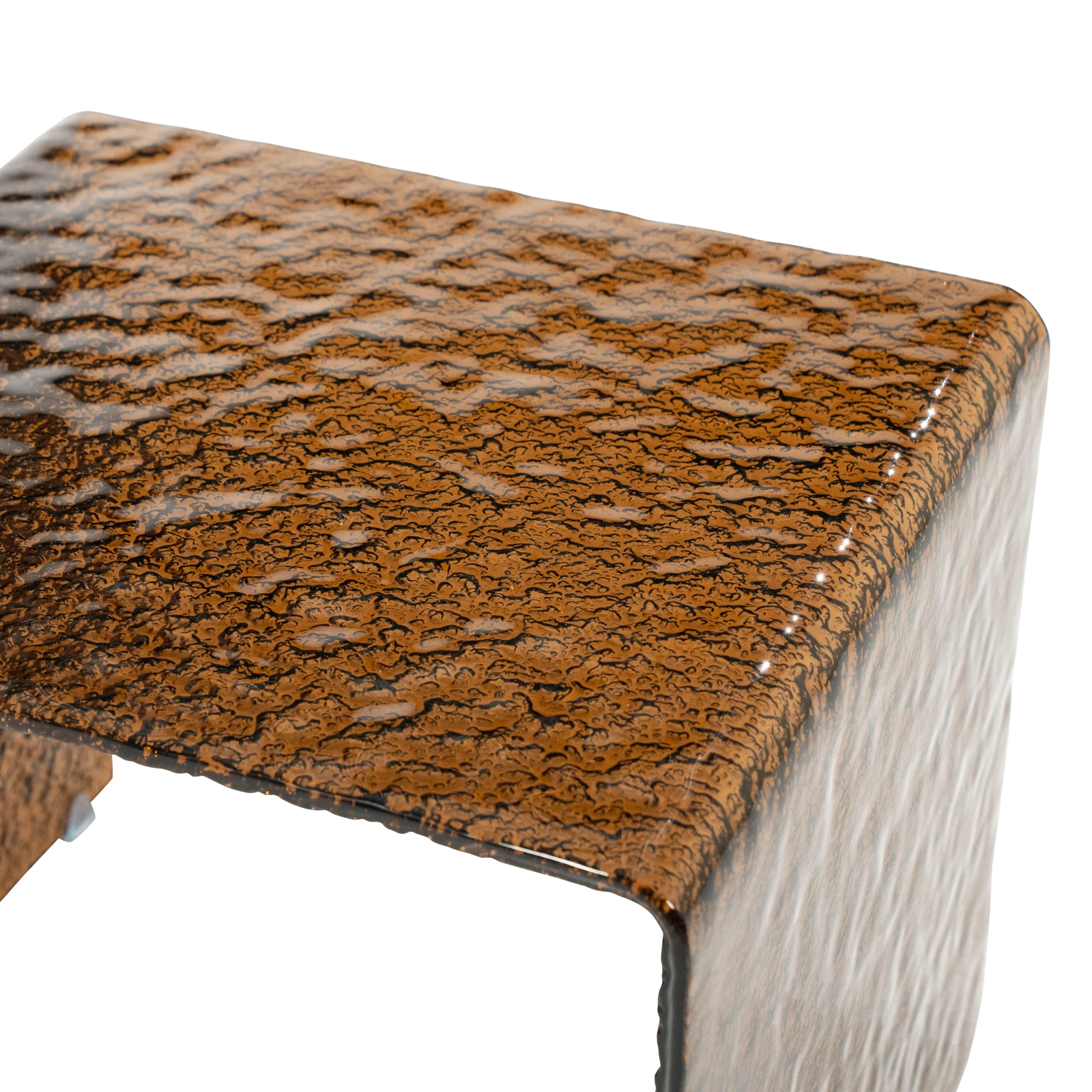 Sidetable Ripple - Bruin glas